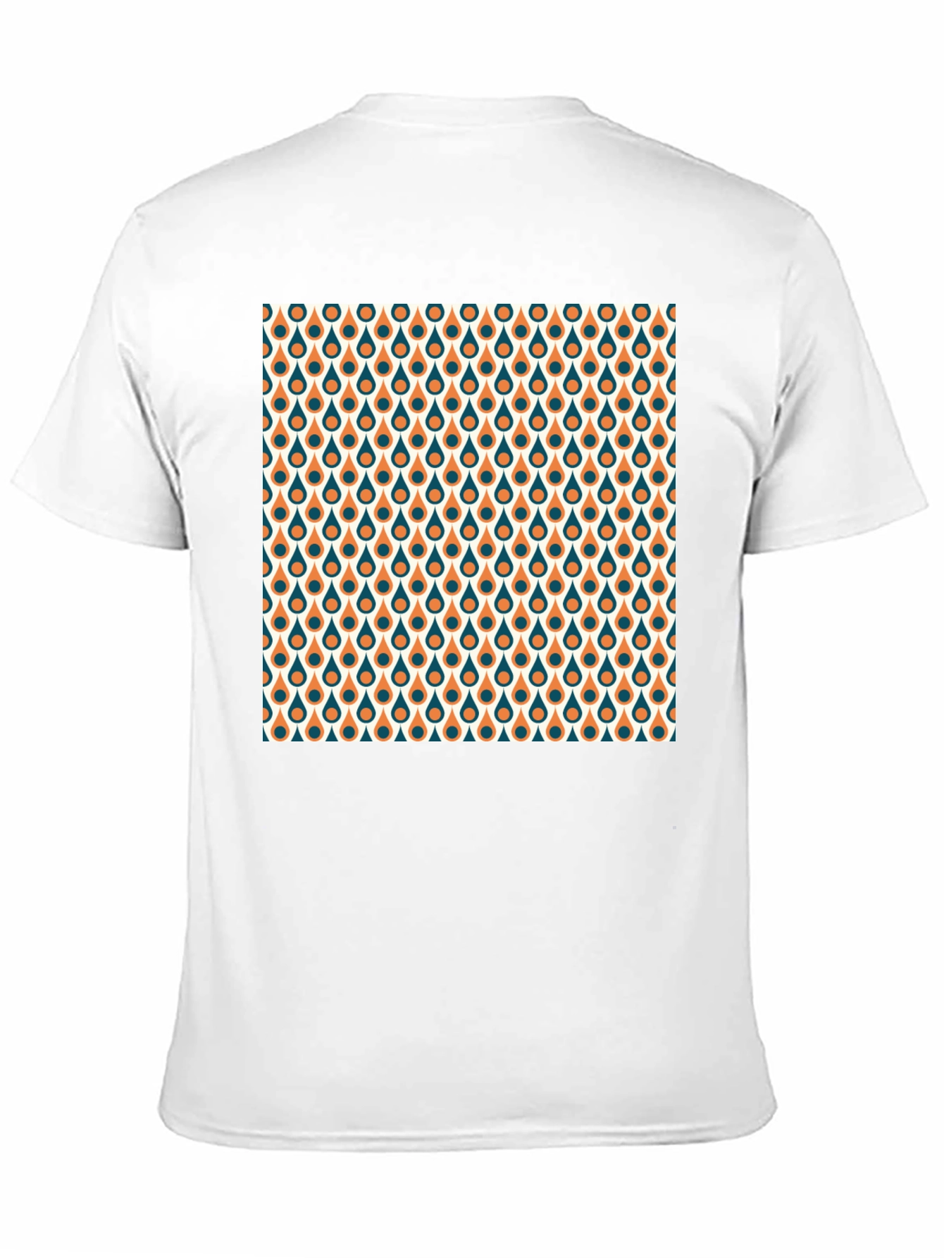 Black Retro Teardrop Pattern Black T-Shirt view 11