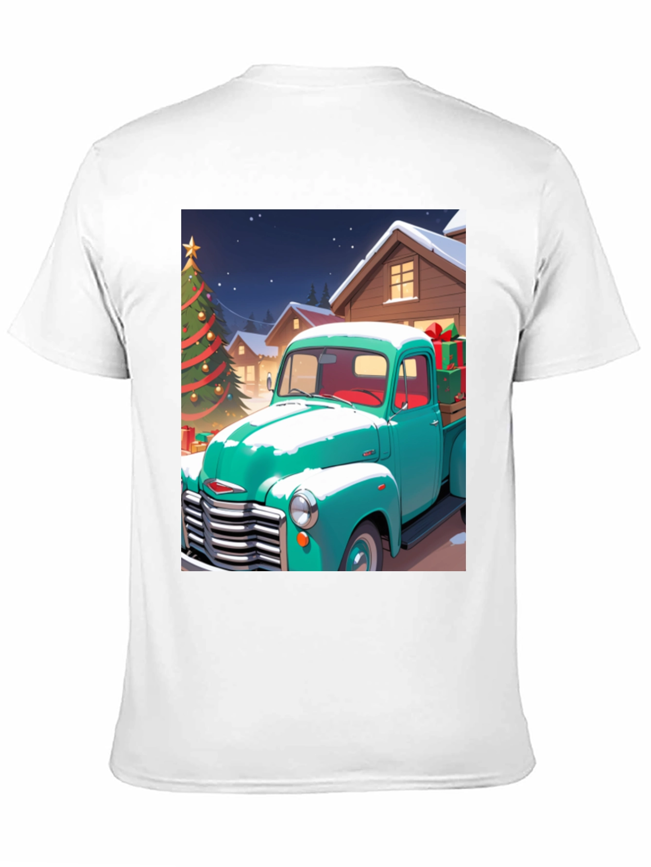 Black Christmas Truck Graphic Tee view 11