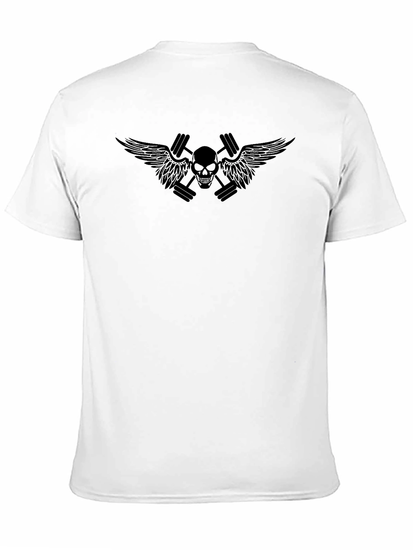Black Skull & Wings Workout T-Shirt view 11