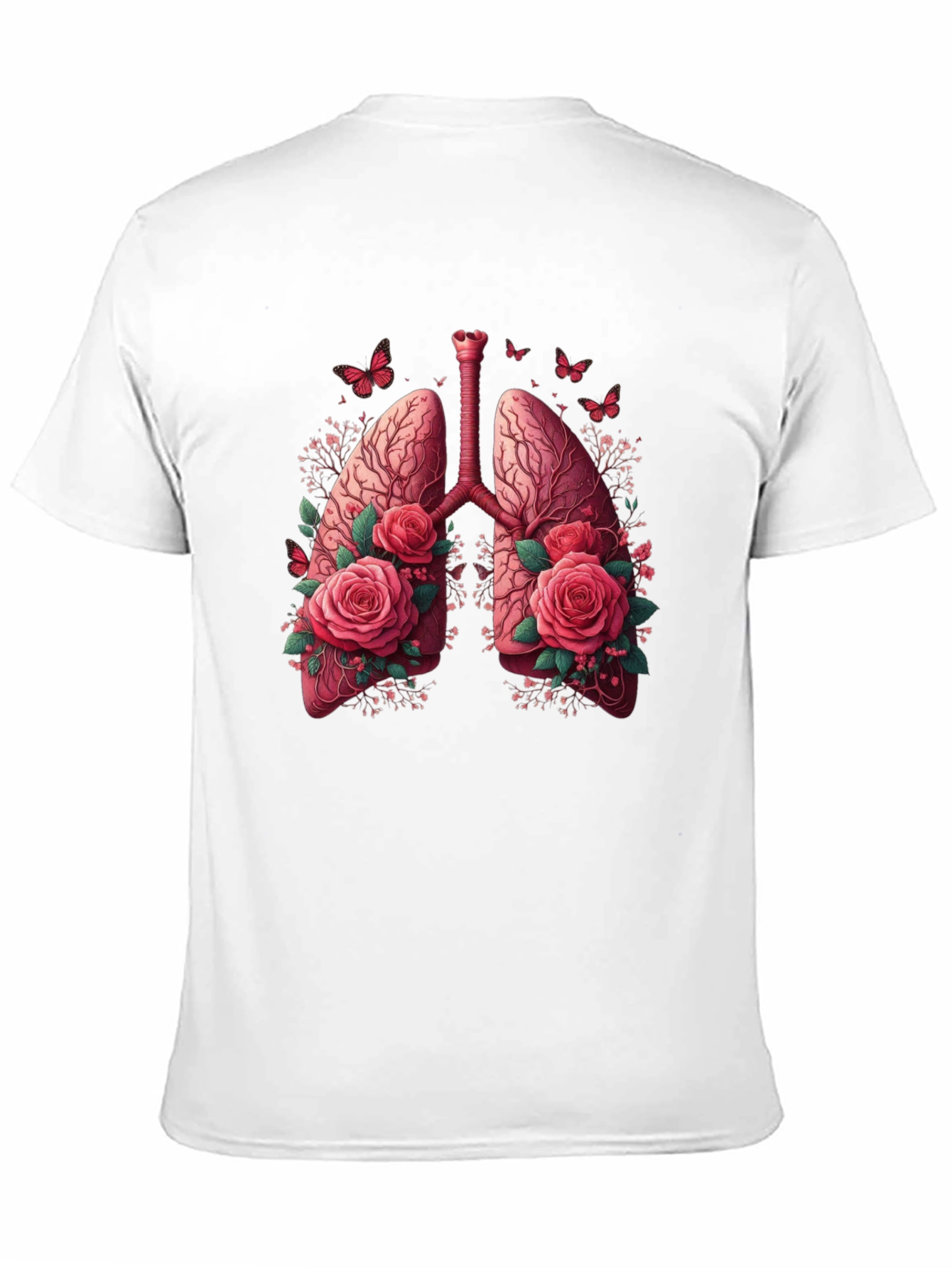 Black Floral Lung Anatomy Graphic Tee - Unisex view 11