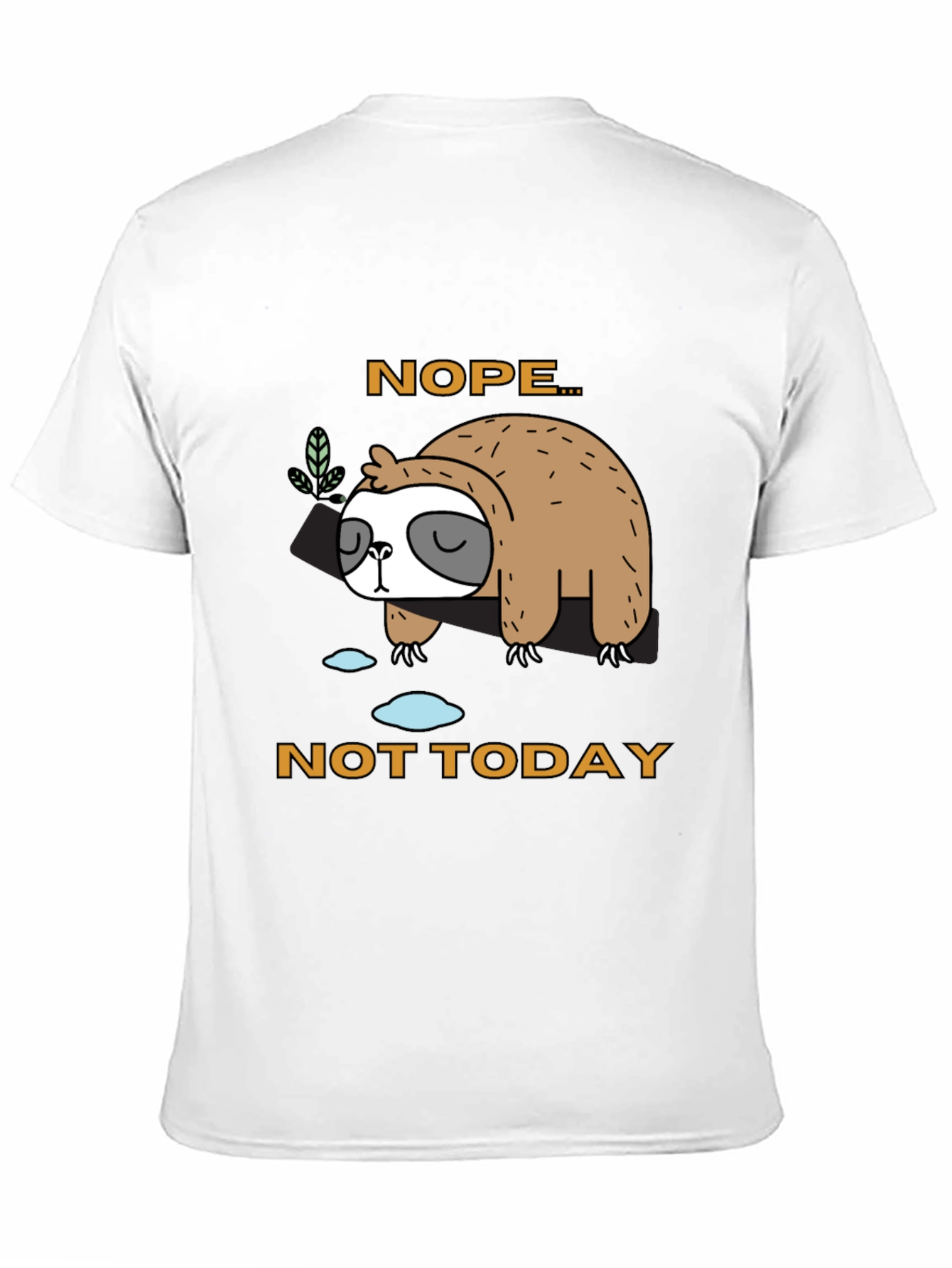 Black Nope, Not Today Sloth Graphic T-Shirt view 11