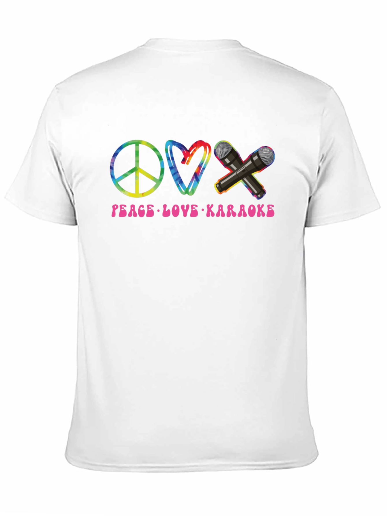 Black Peace Love Karaoke T-Shirt view 11