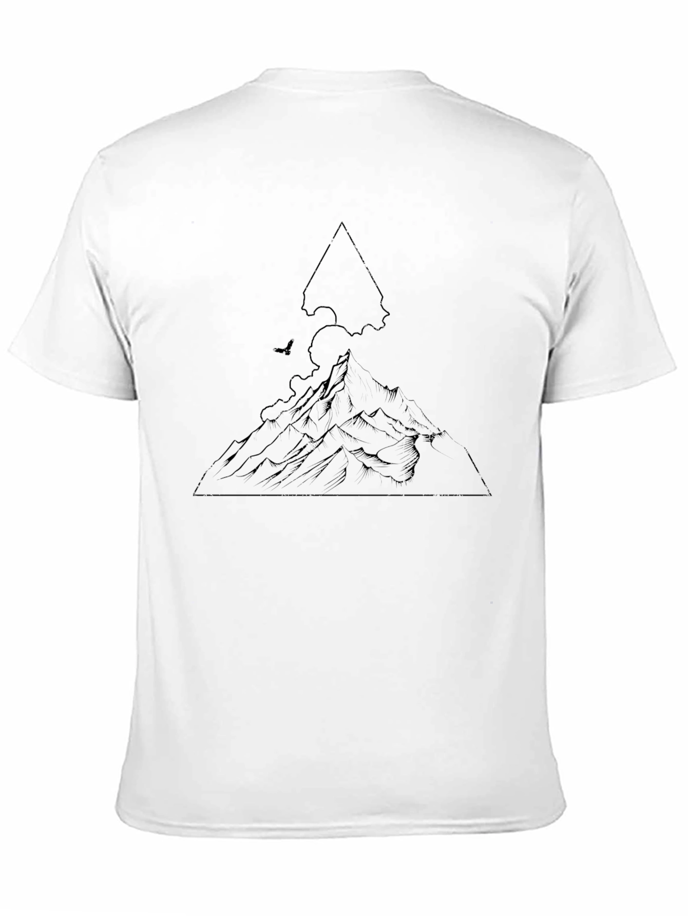 Black Mountain Line Art Black T-Shirt view 11