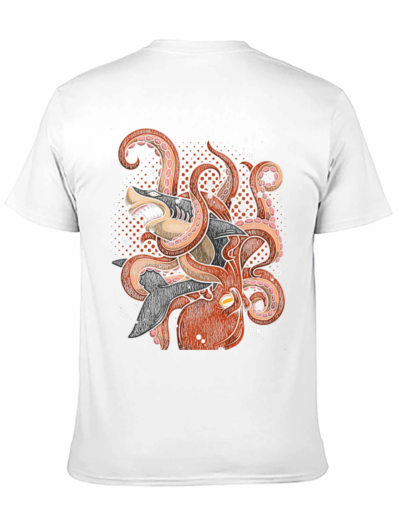 Black Octopus vs Shark Graphic Tee - Black view 11