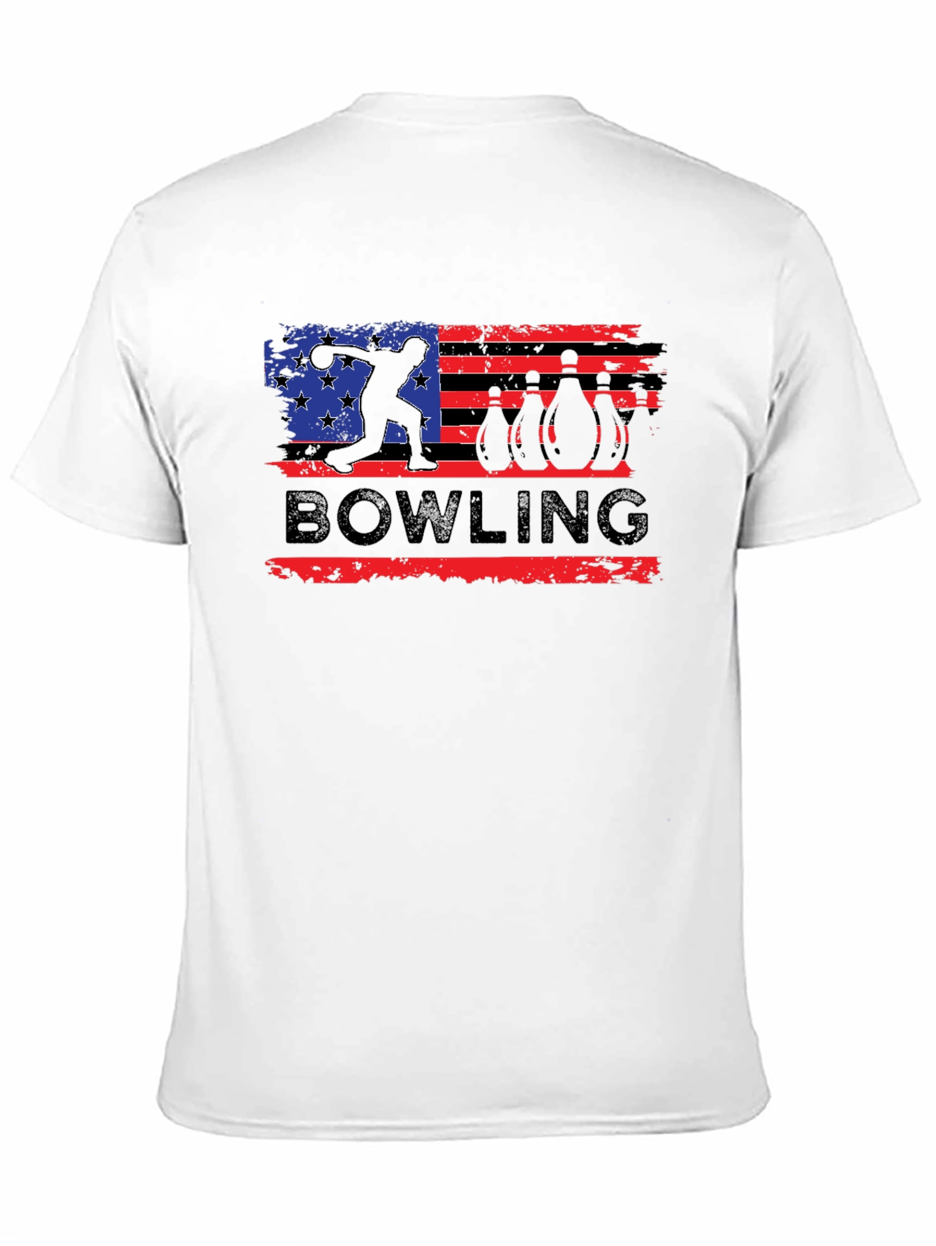 Black Bowling USA Flag Graphic T-Shirt view 11