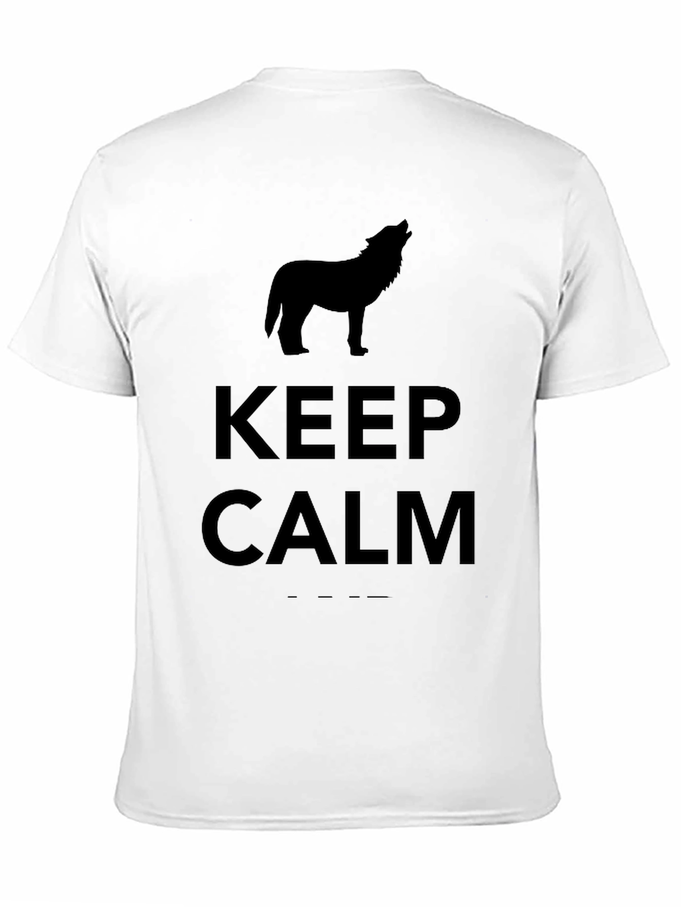 Black Keep Calm Howling Wolf Graphic T-Shirt view 11