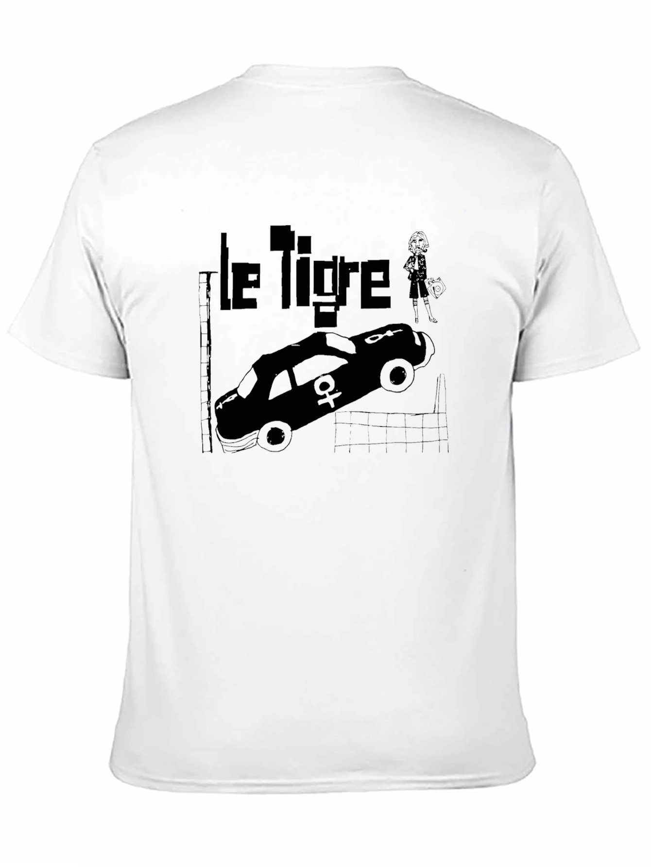 Black Le Tigre Graphic Tee - Black Unisex T-Shirt view 11