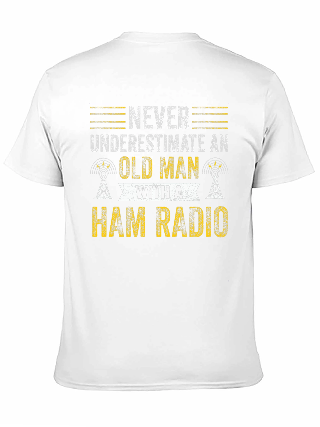 Black Ham Radio Old Man T-Shirt view 11