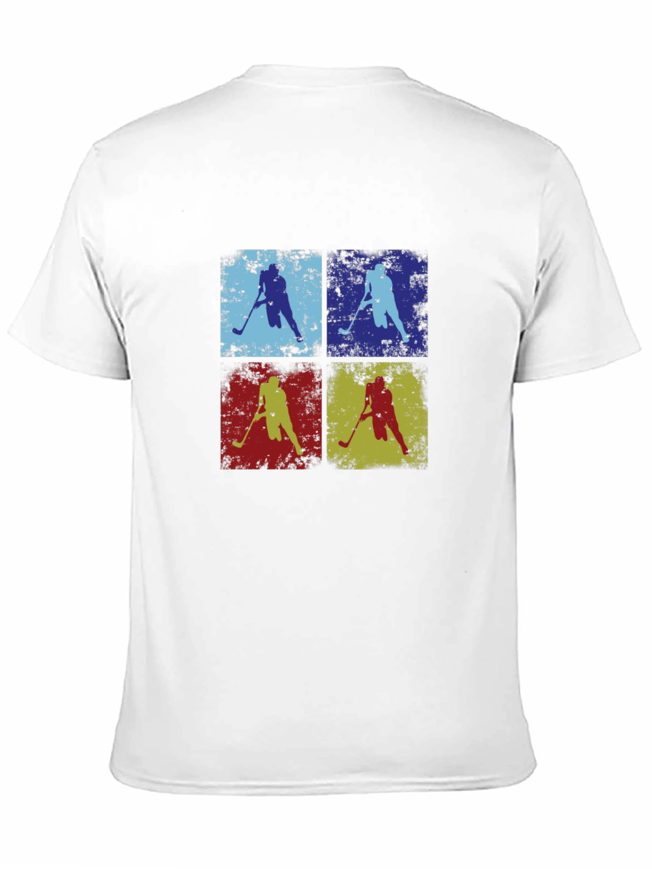 Black Vintage Hockey Player T-Shirt view 11