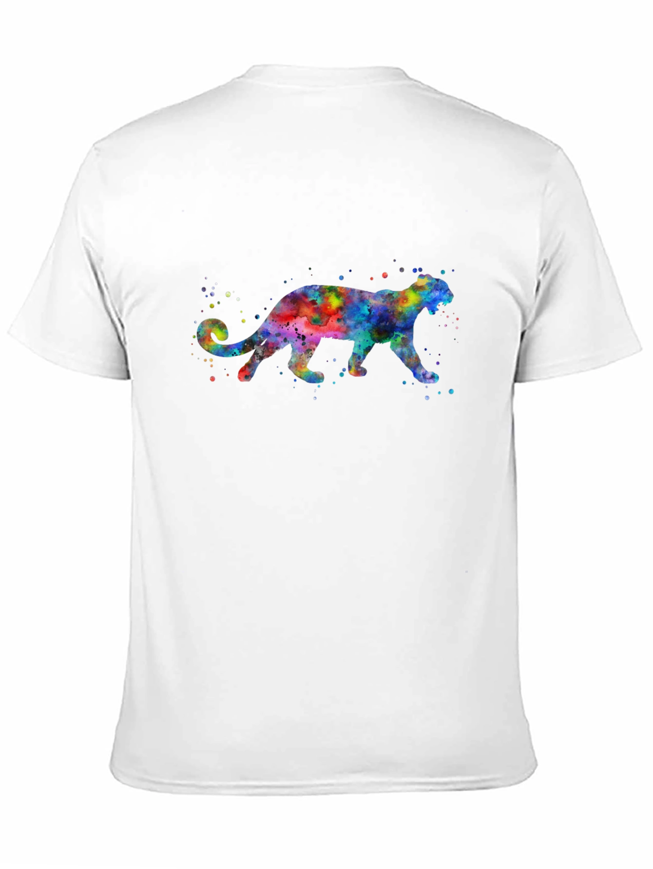 Black Watercolor Panther Graphic T-Shirt view 11