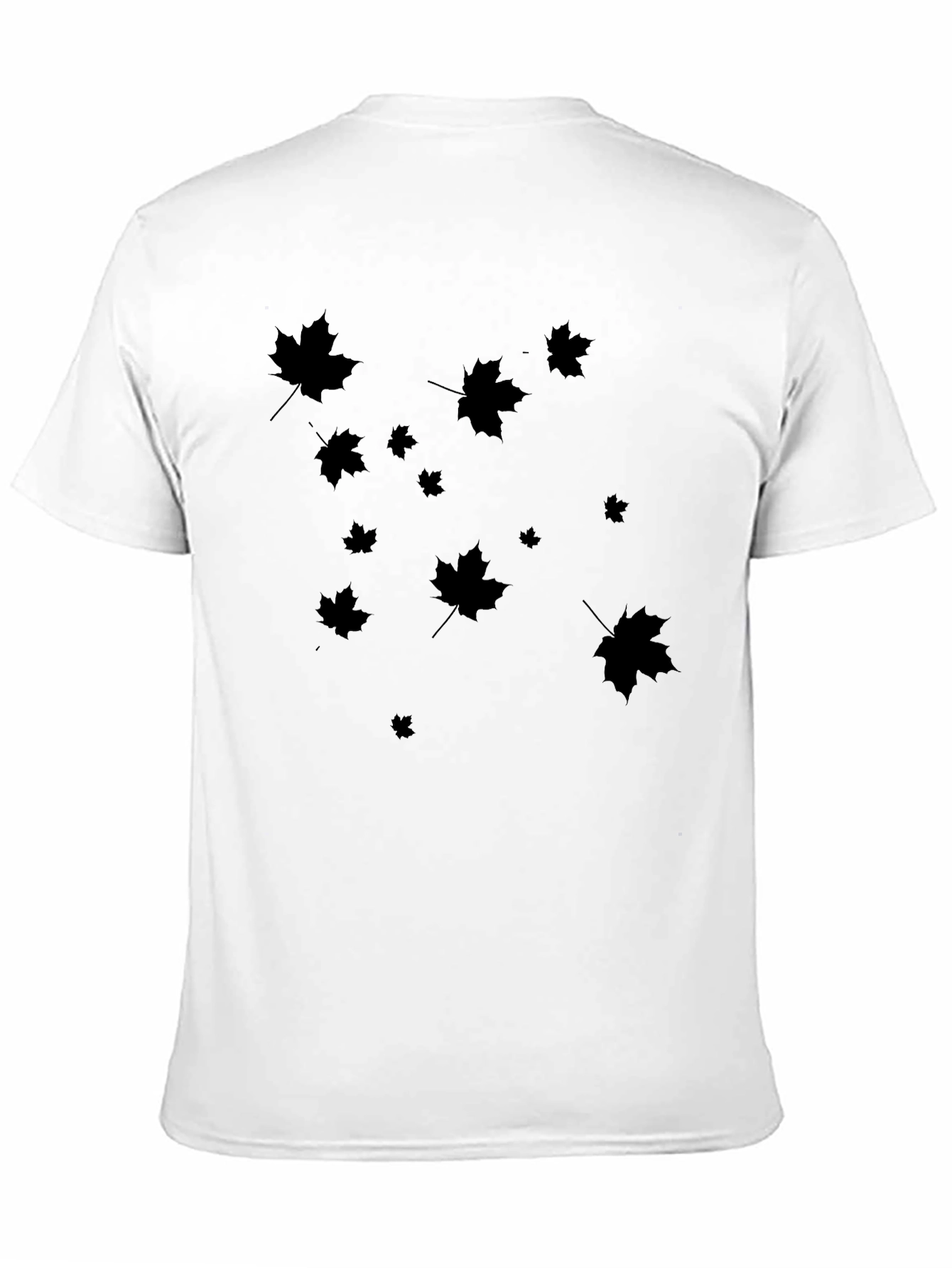 Black Maple Leaf Print Black T-Shirt view 11