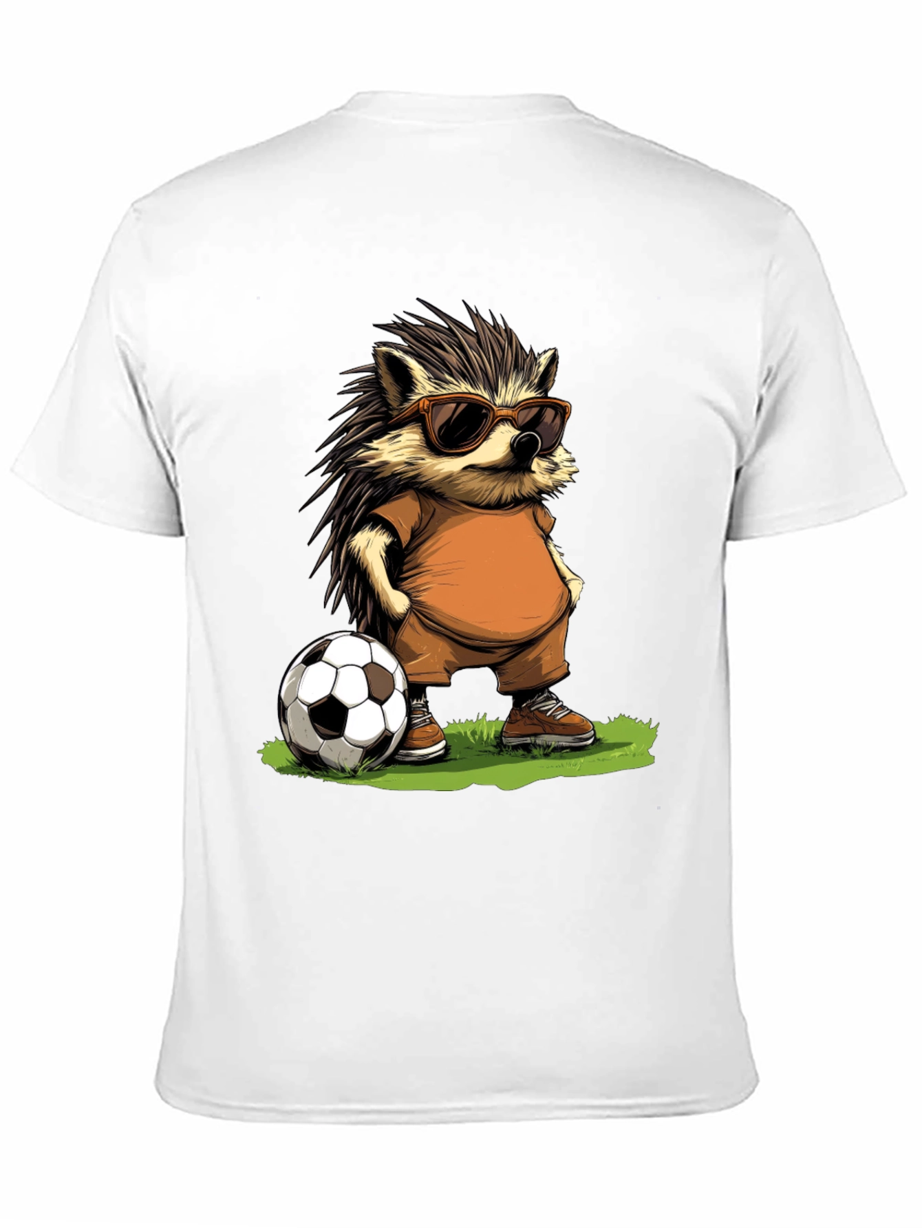 Black Cool Hedgehog Soccer T-Shirt view 11