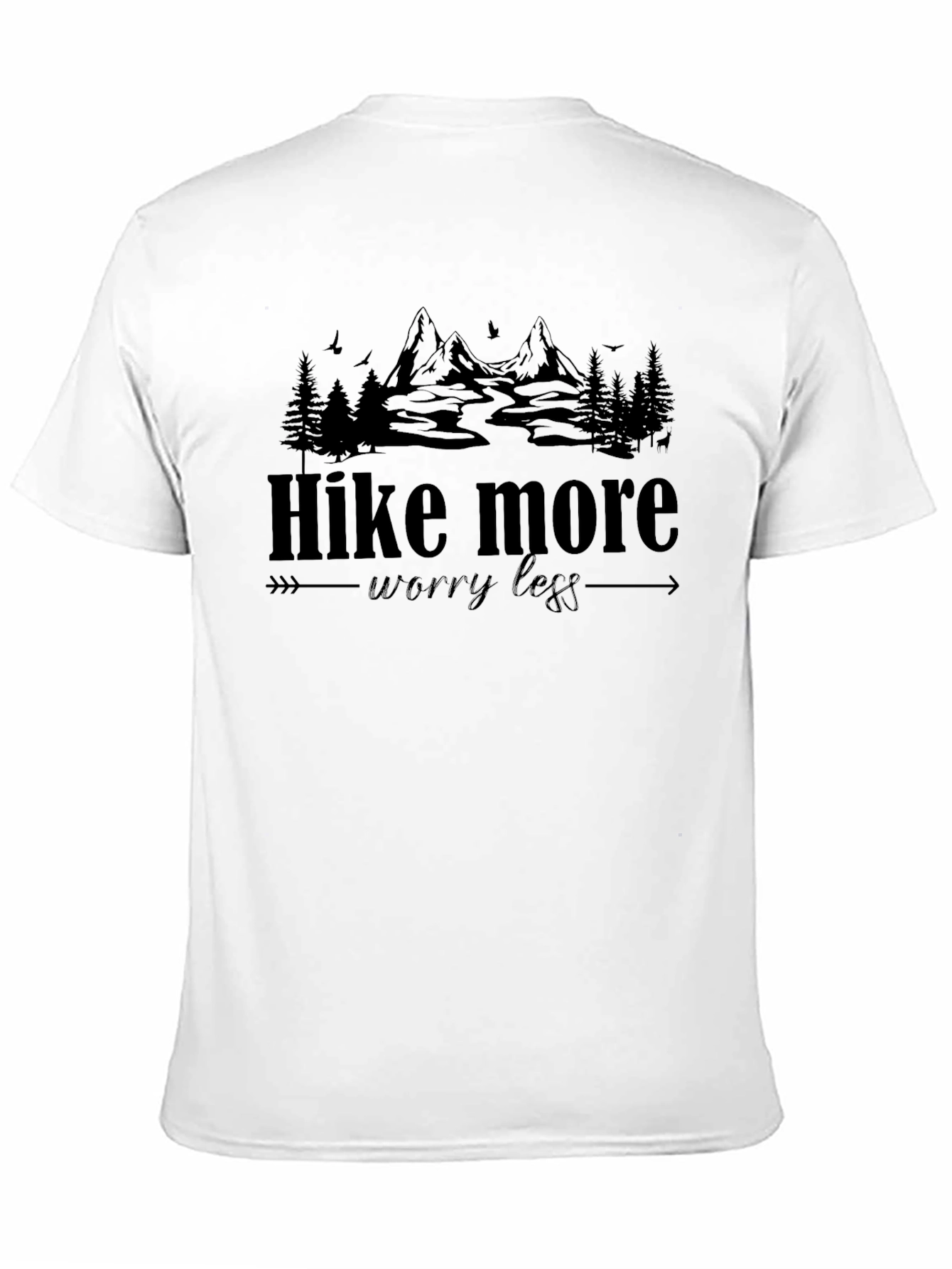 Black Hike More Worry Less Graphic Tee view 11