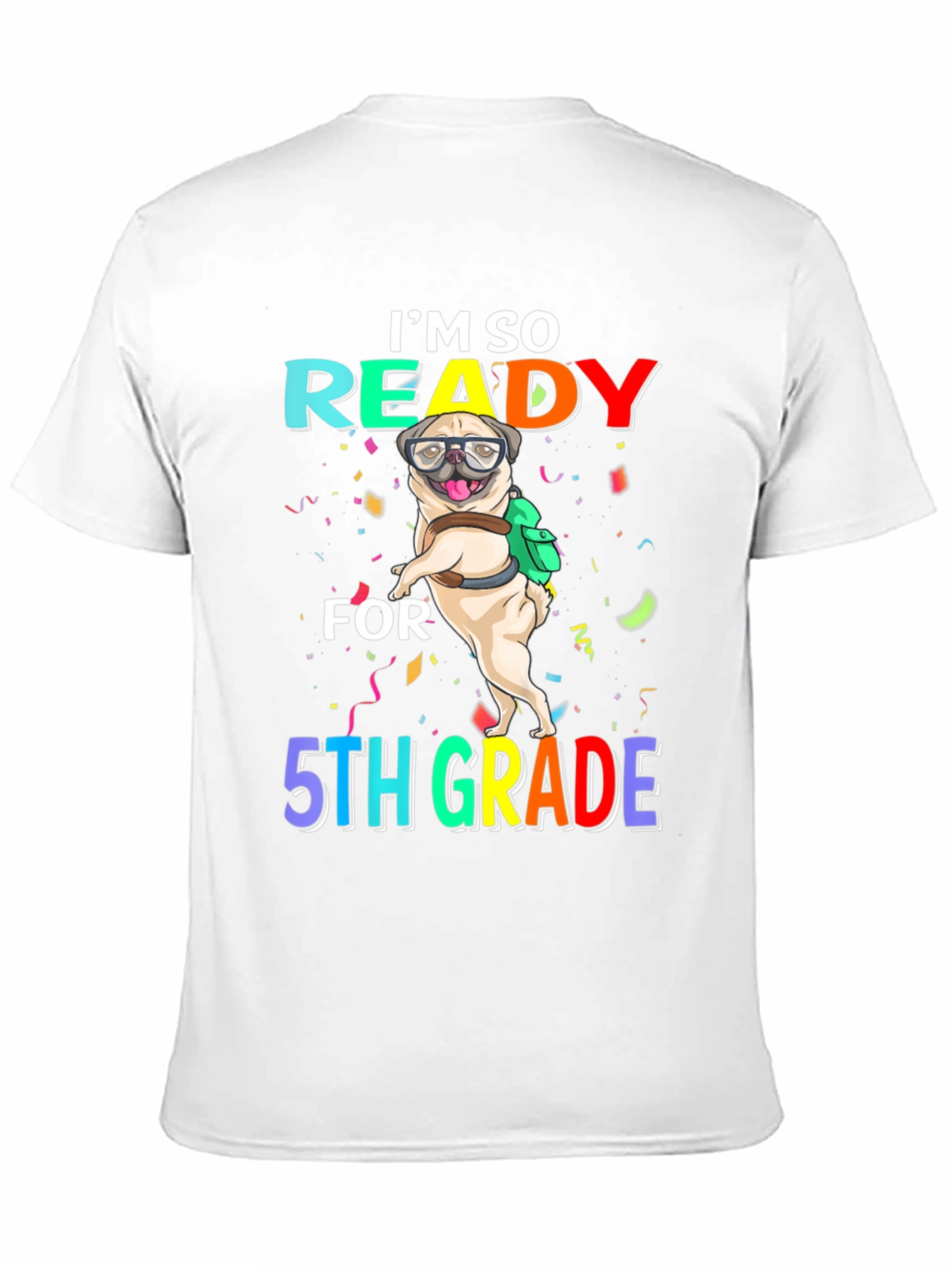 Black Ready for 5th Grade Pug T-Shirt view 11