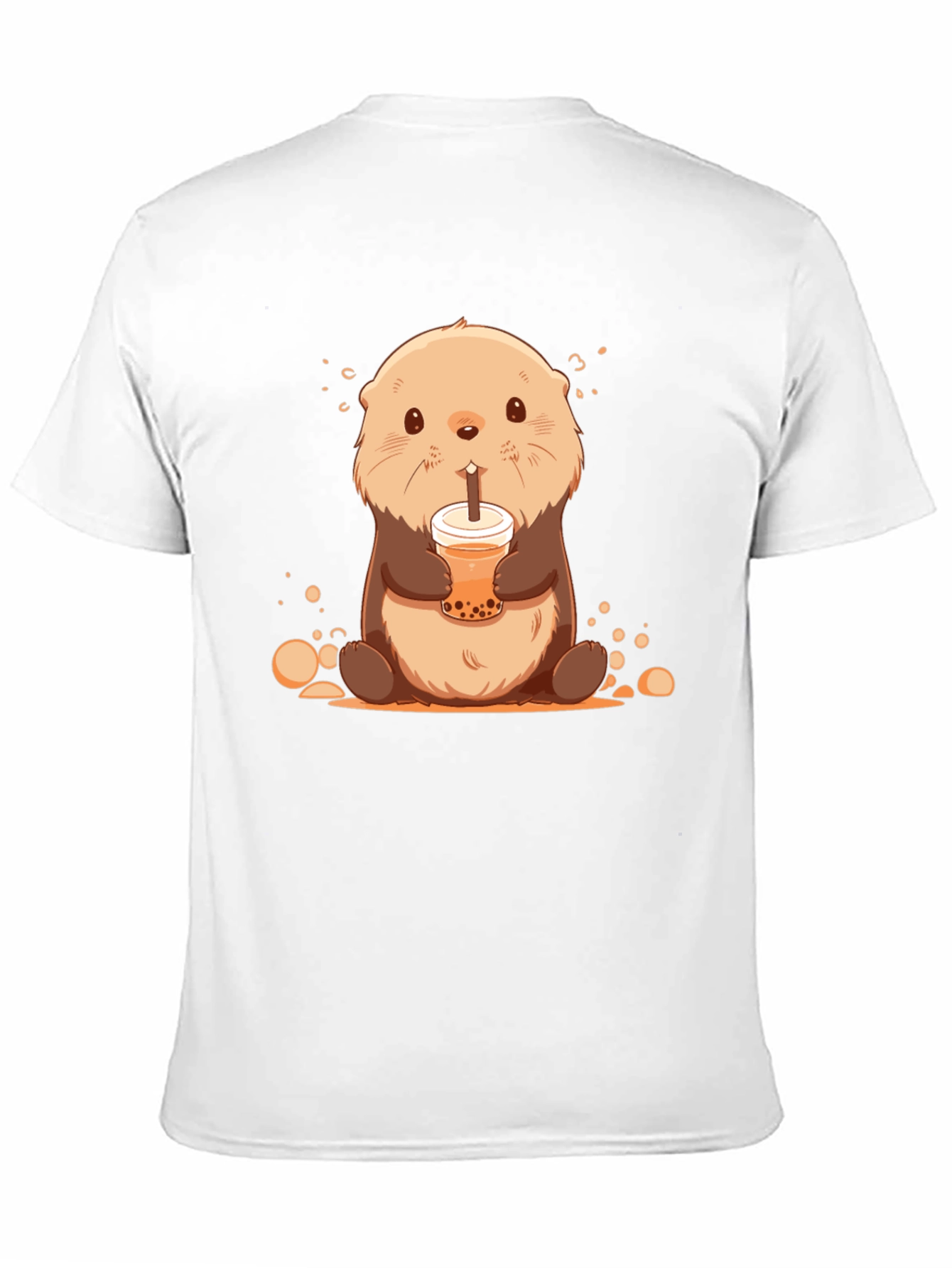 Black Cute Otter Bubble Tea Graphic T-Shirt view 11