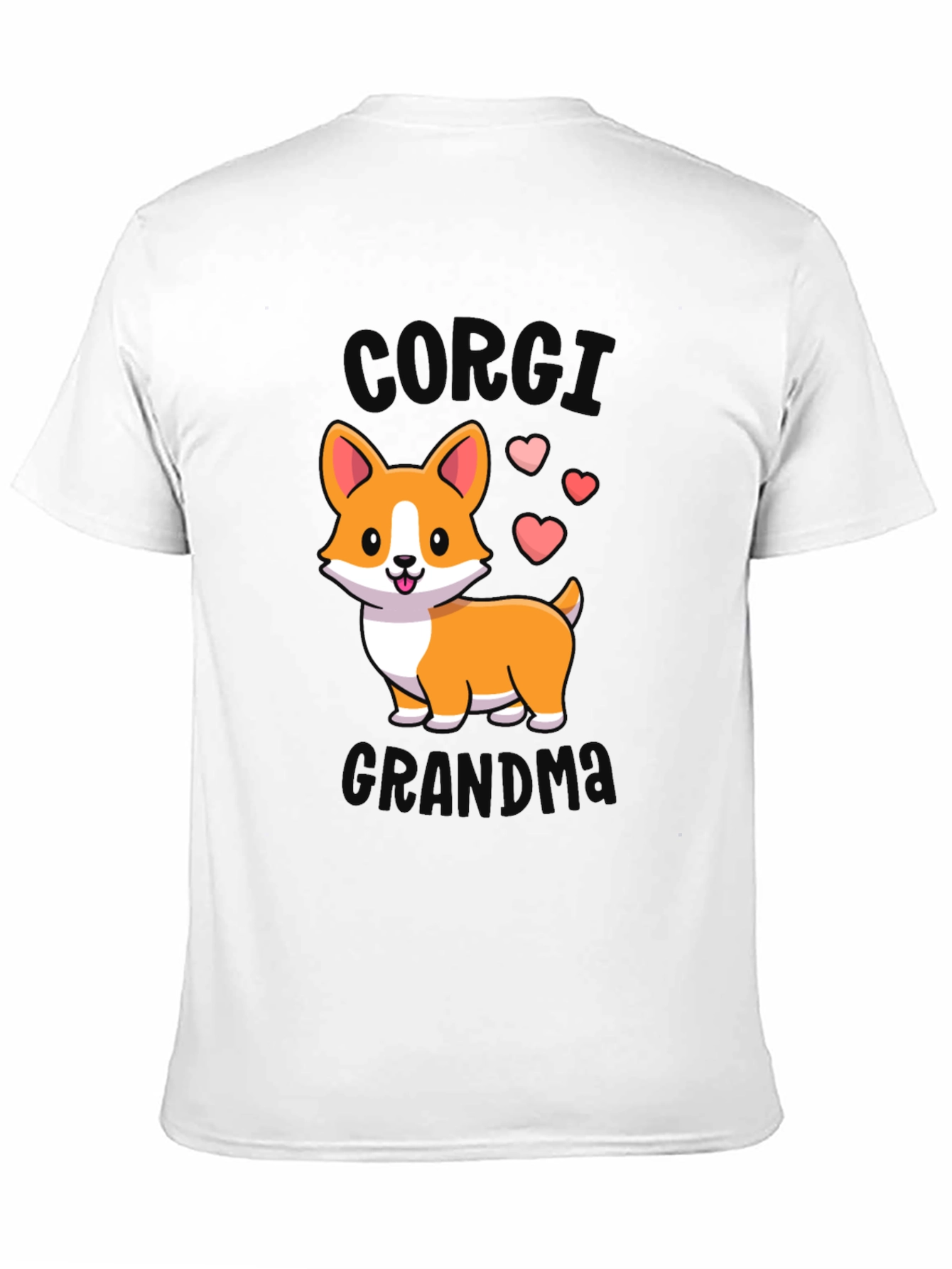 Black Corgi Grandma Black T-Shirt view 11