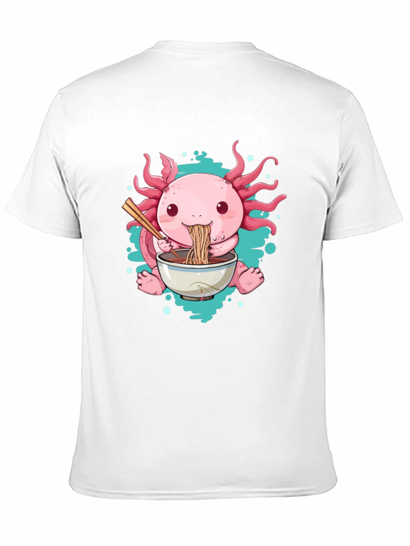 Black Axolotl Ramen T-Shirt - Cute Cartoon Tee view 11