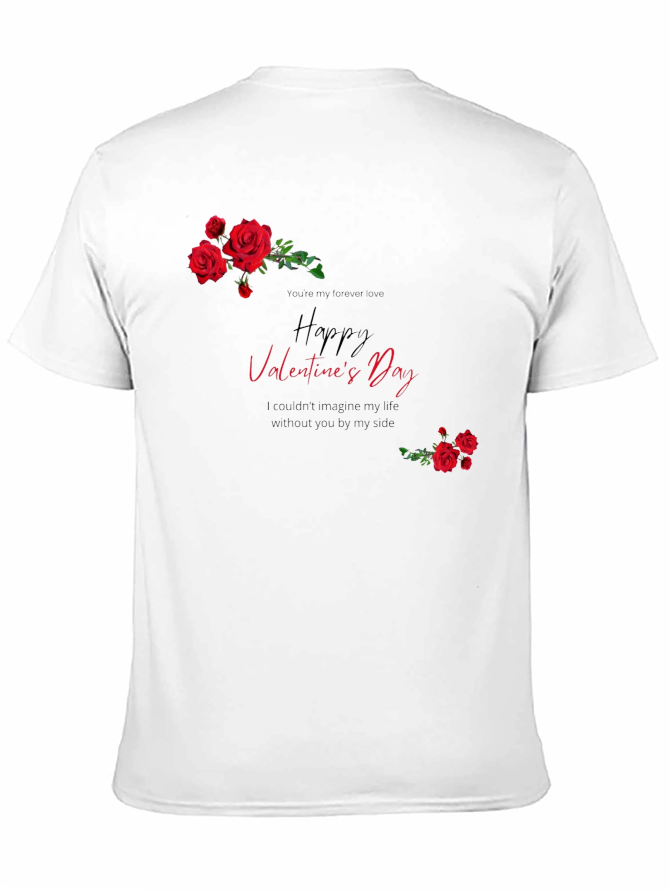 Black Valentine's Day Roses Graphic T-Shirt view 11