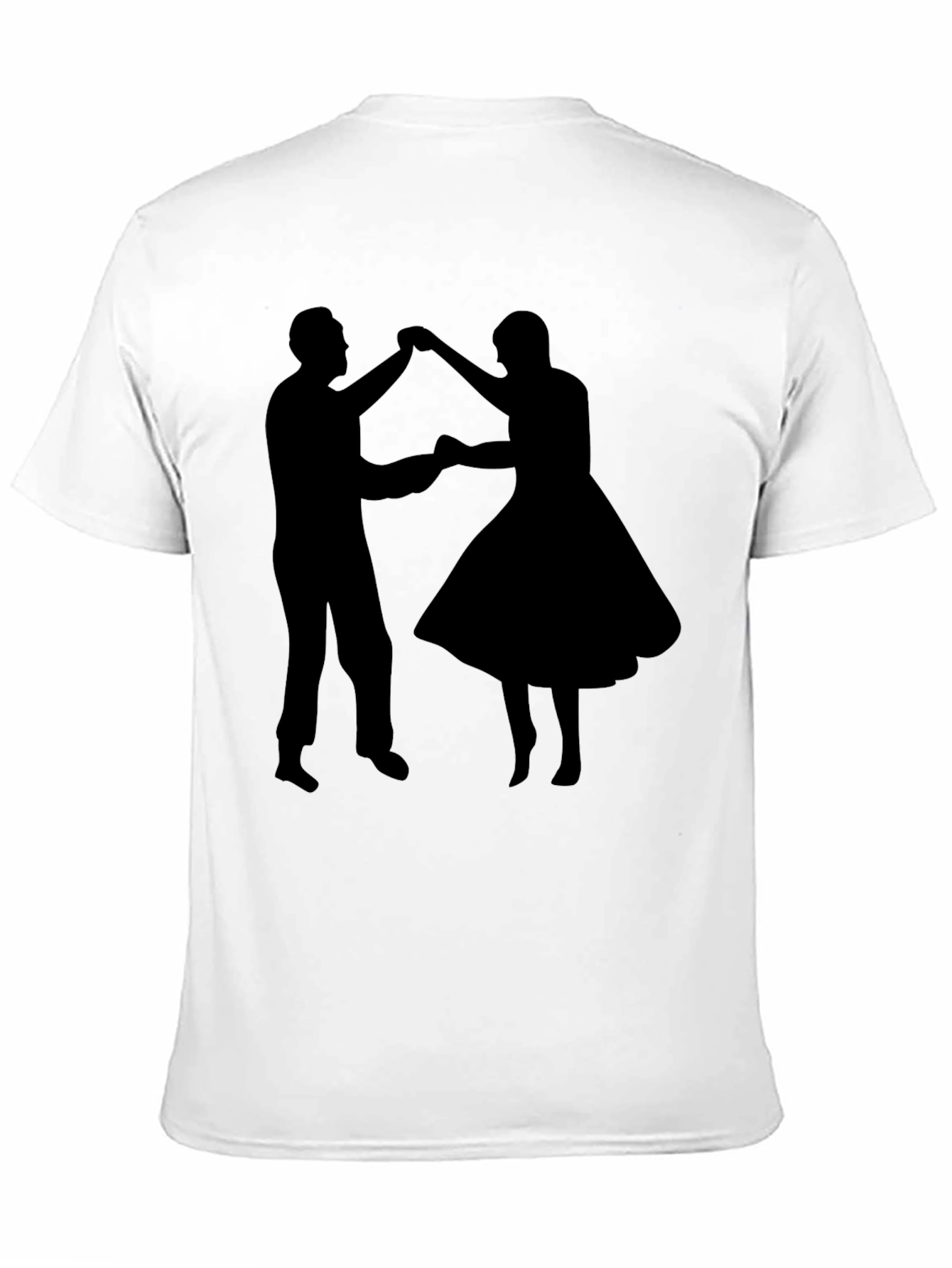 Black Dancing Couple Graphic Tee - Retro Style Black T-Shirt view 11