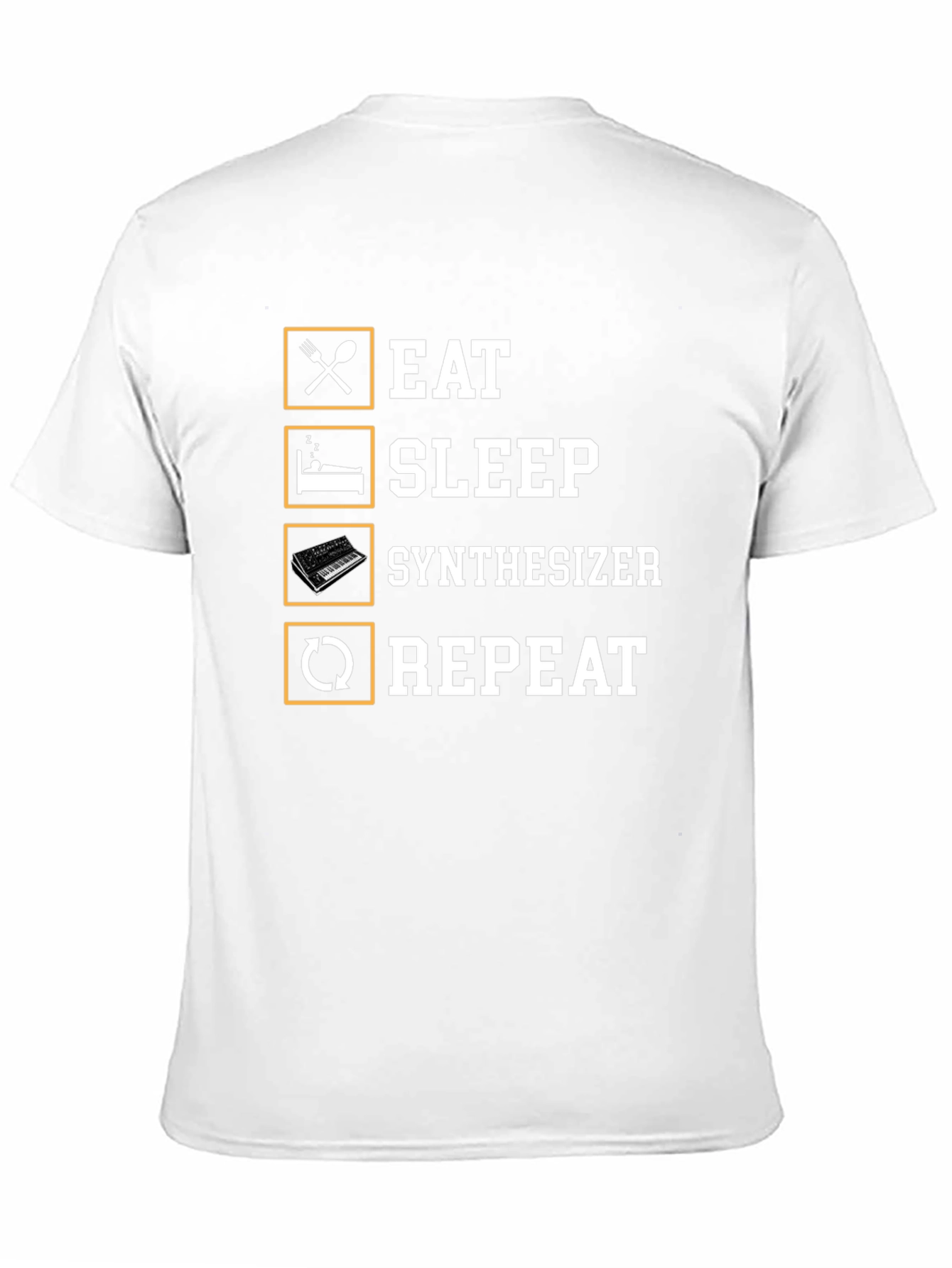 Black Eat Sleep Synthesizer Repeat Black T-Shirt view 11