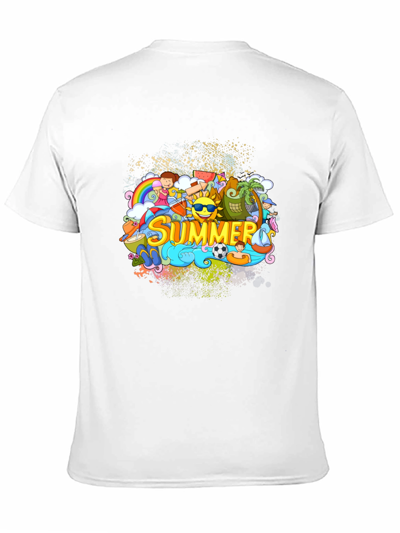 Black Summer Themed Graphic Tee - Black Unisex T-Shirt view 11