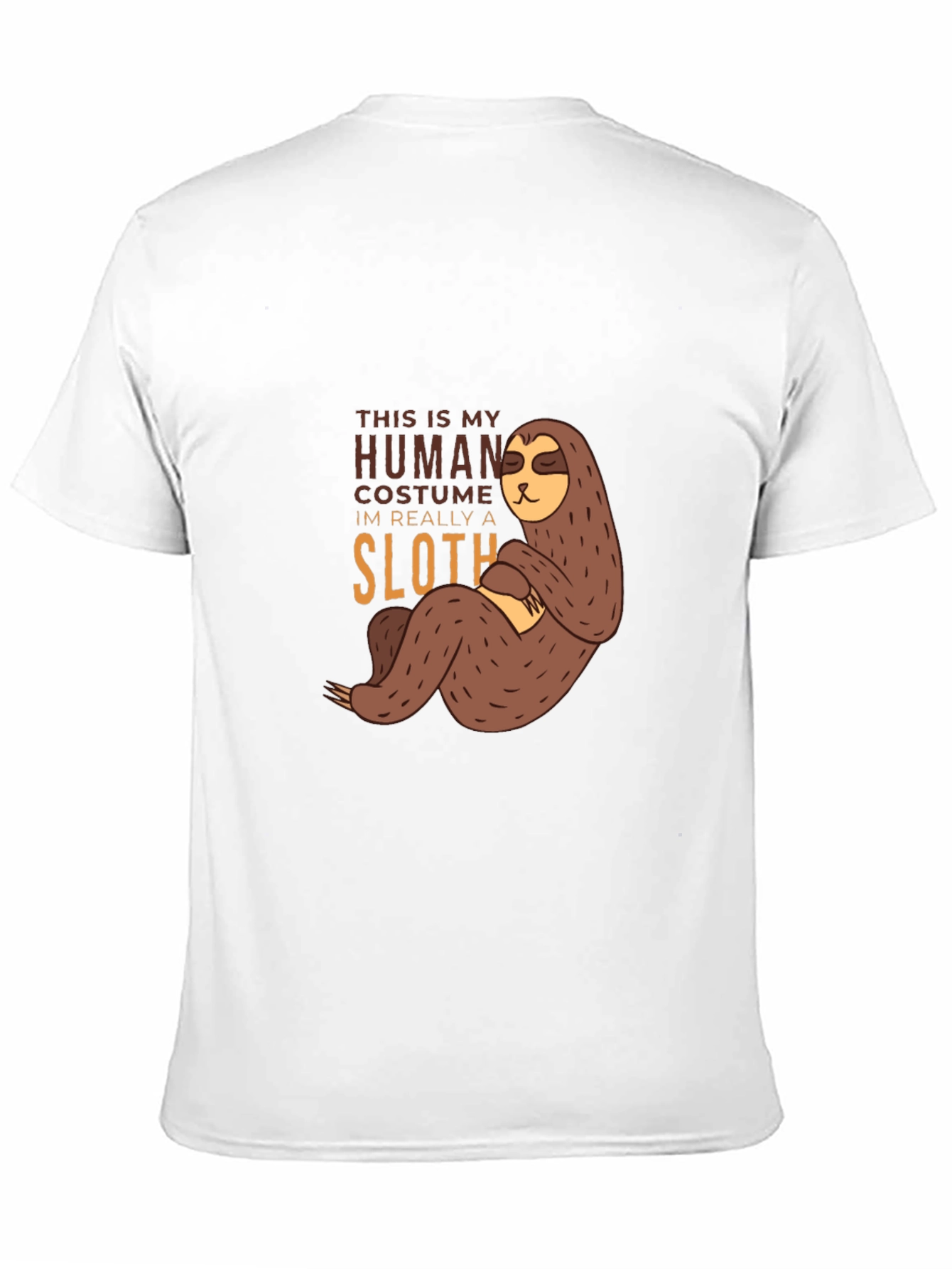 Black Funny Sloth Human Costume T-Shirt view 11