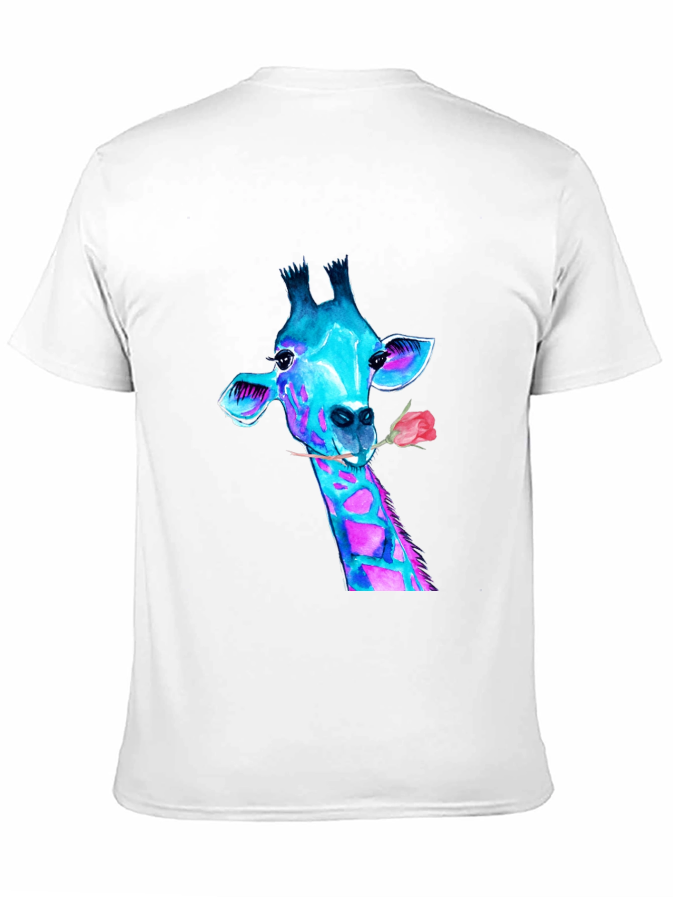 Black Giraffe Watercolor Graphic T-Shirt - Stylish Men's Tee view 11