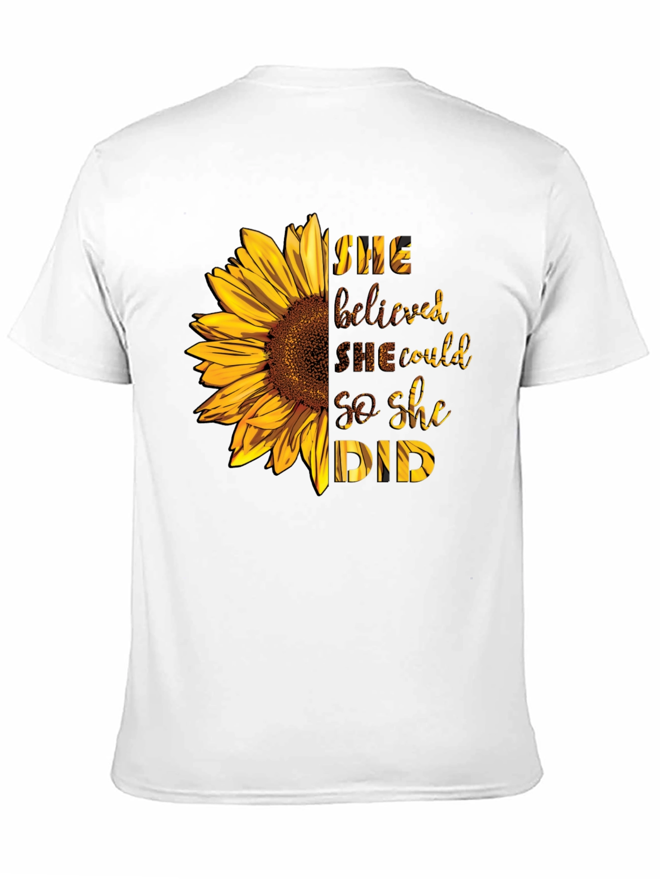 Black Sunflower Graphic Tee - She Believed She Could view 11