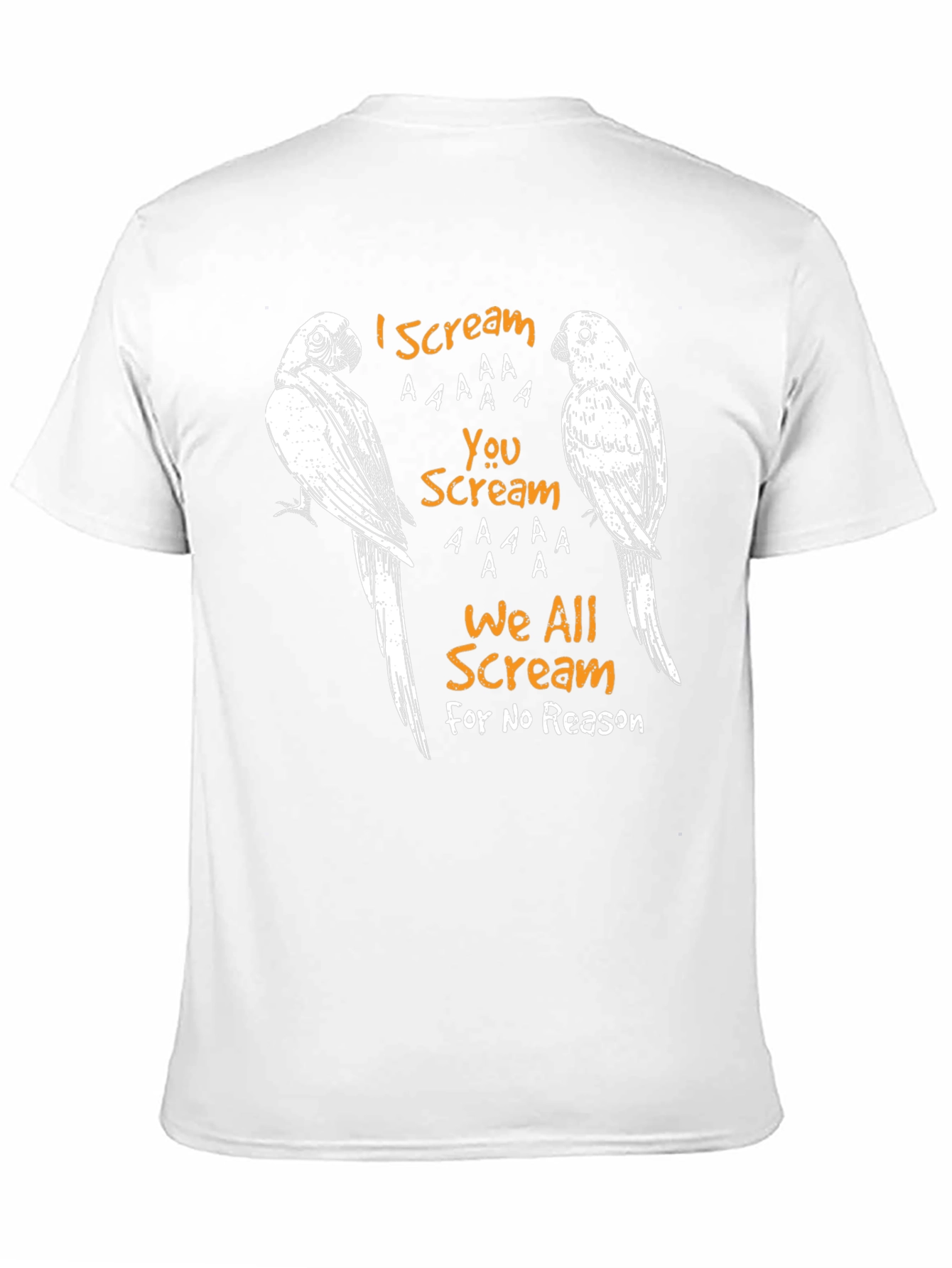 Black Funny "I Scream" T-Shirt with Parrot Graphic Design view 11