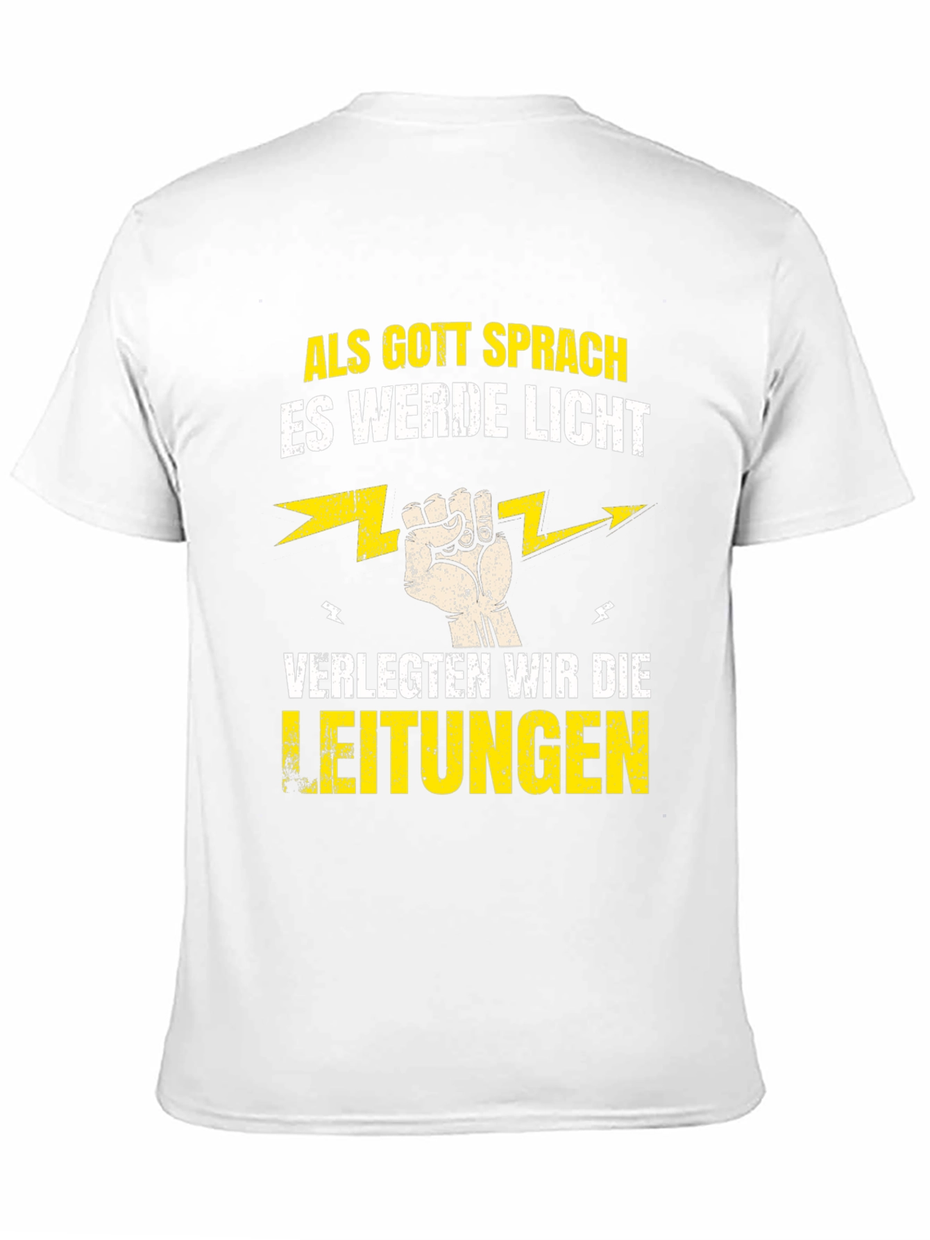Black Funny Electrician T-Shirt - Als Gott Sprach view 11