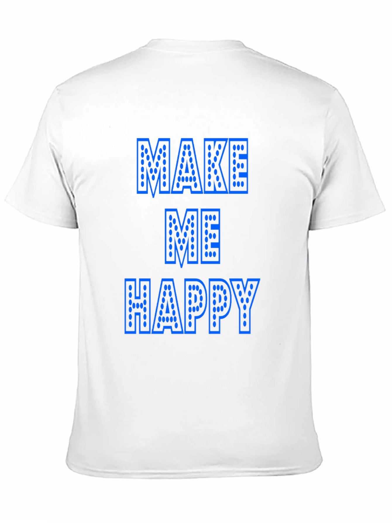 Black Make Me Happy Graphic T-Shirt - Bold Blue Print view 11