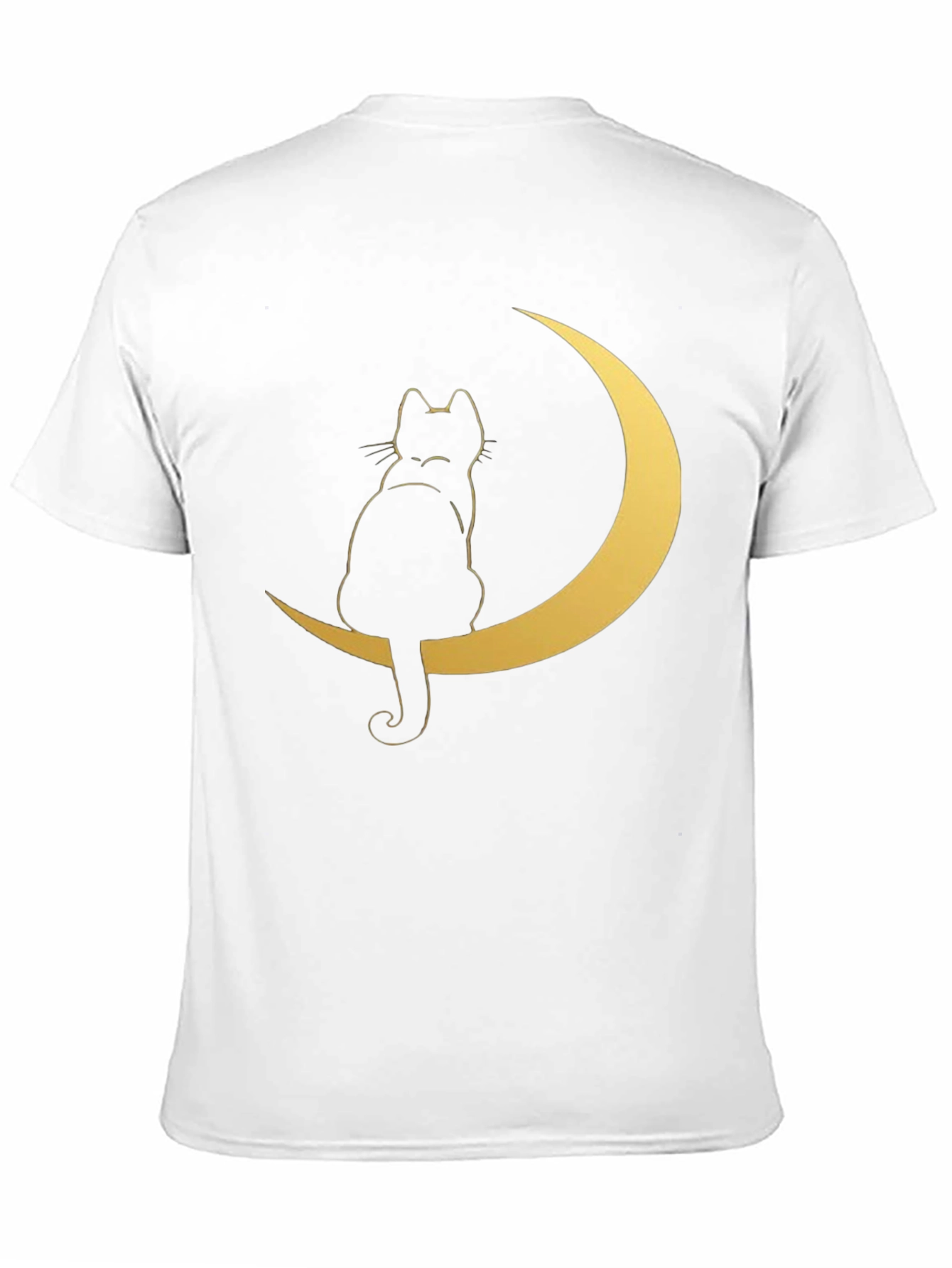 Black Cat on Moon Graphic Tee - Stylish Black T-Shirt view 11