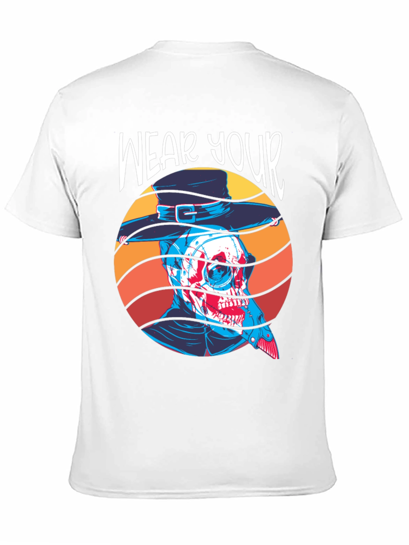 Black Wear Your Mask Plague Doctor T-Shirt view 11