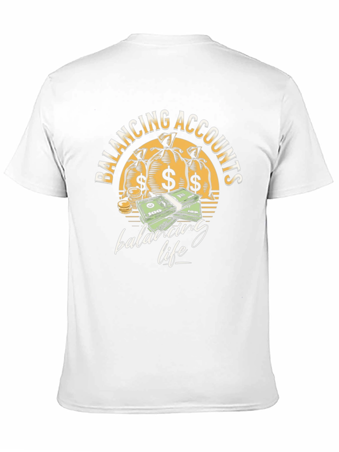 Black Balancing Accounts T-Shirt - Money Graphic Tee view 11