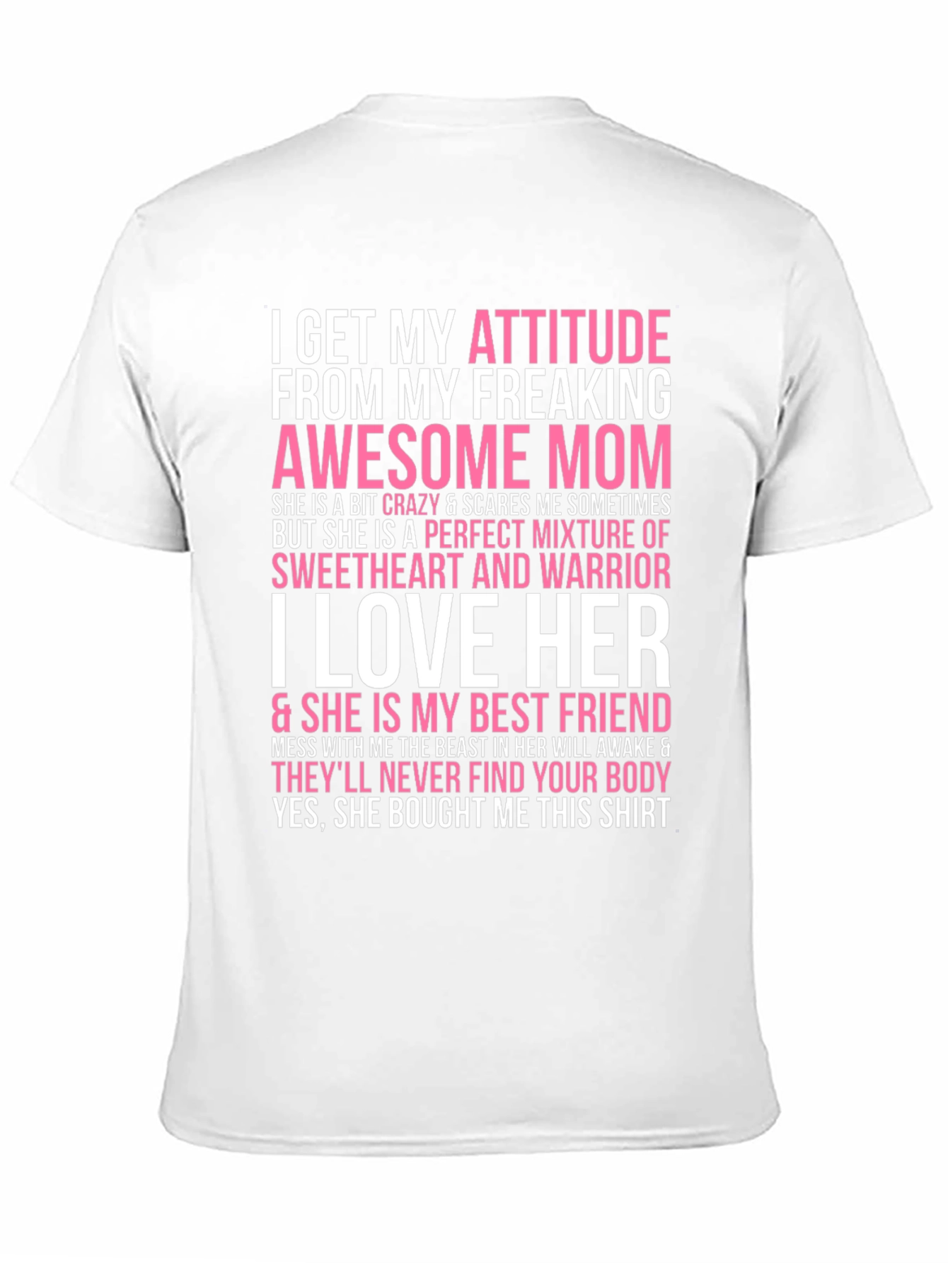 Black Attitude from Mom Novelty Graphic T-Shirt view 11