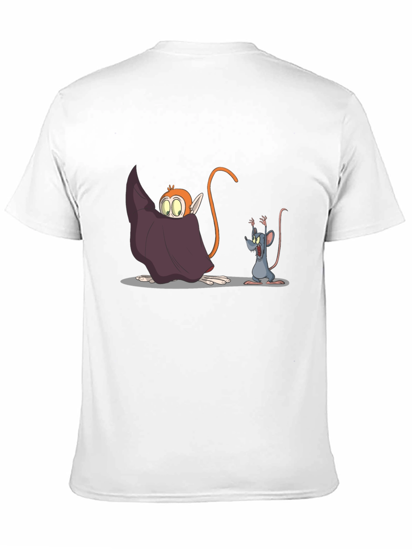 Black Cartoon Monkey & Mouse Graphic Black T-Shirt view 11