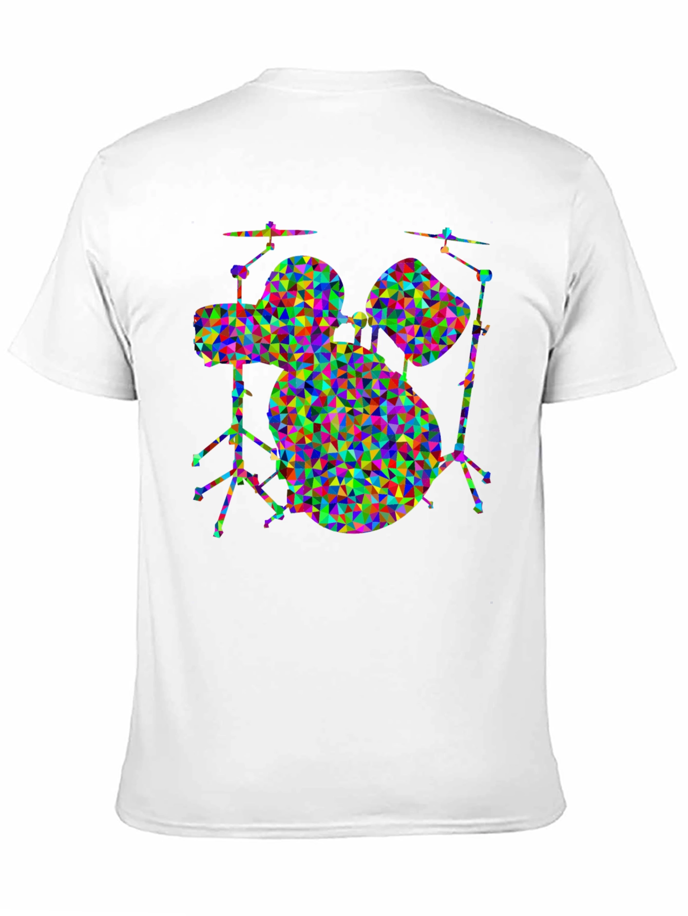 Black Geometric Drum Set T-Shirt view 11