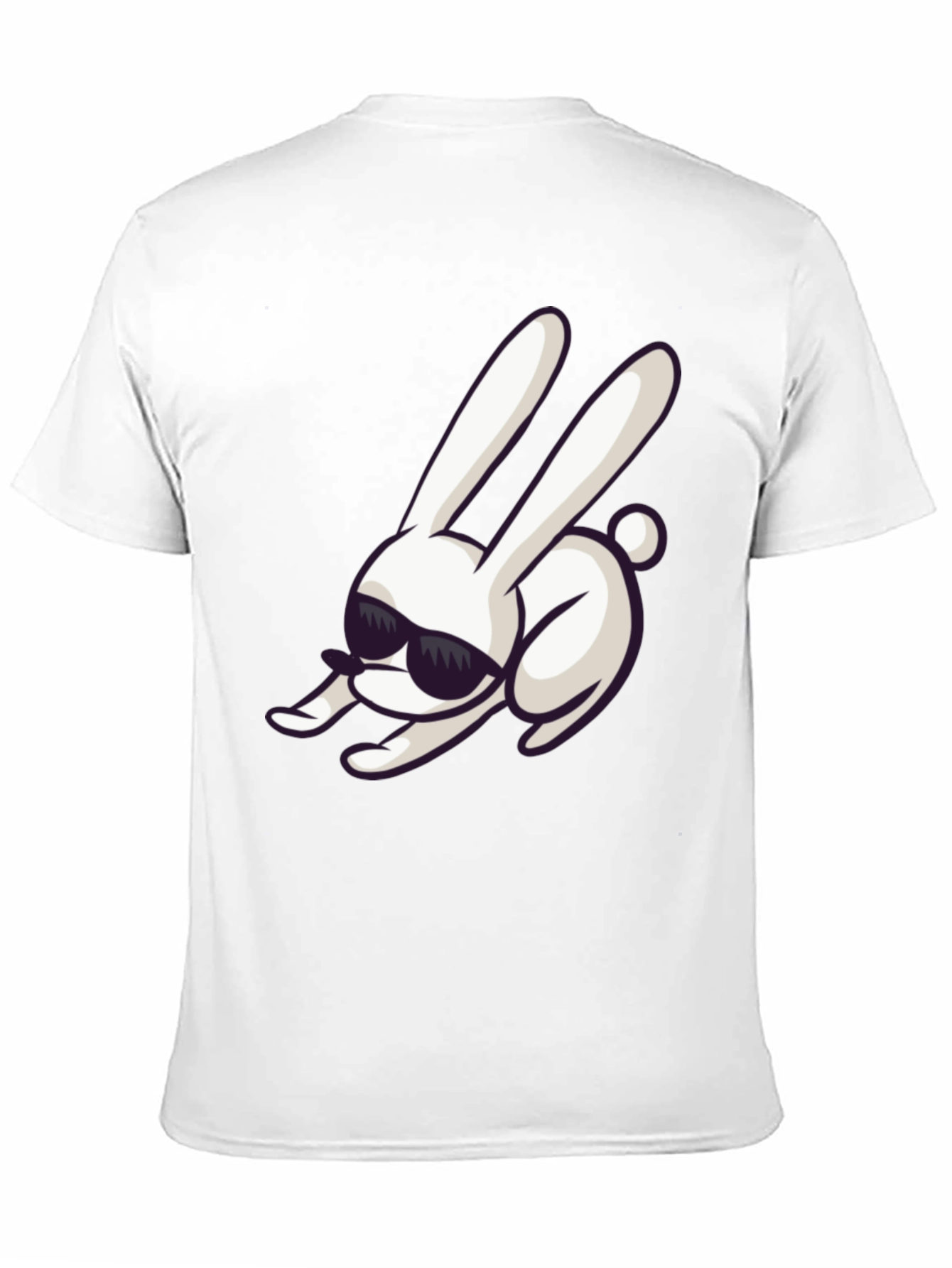 Black Cool Rabbit Graphic Tee - Black Cotton Blend view 11