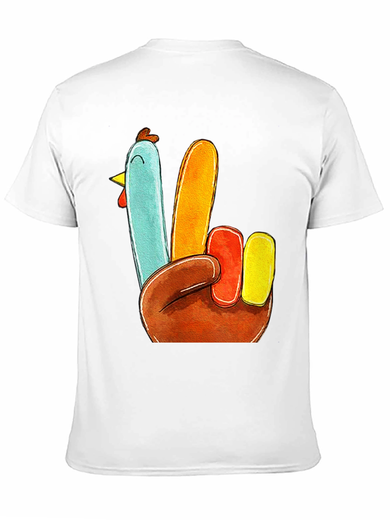 Black Turkey Peace Sign Thanksgiving T-Shirt view 11