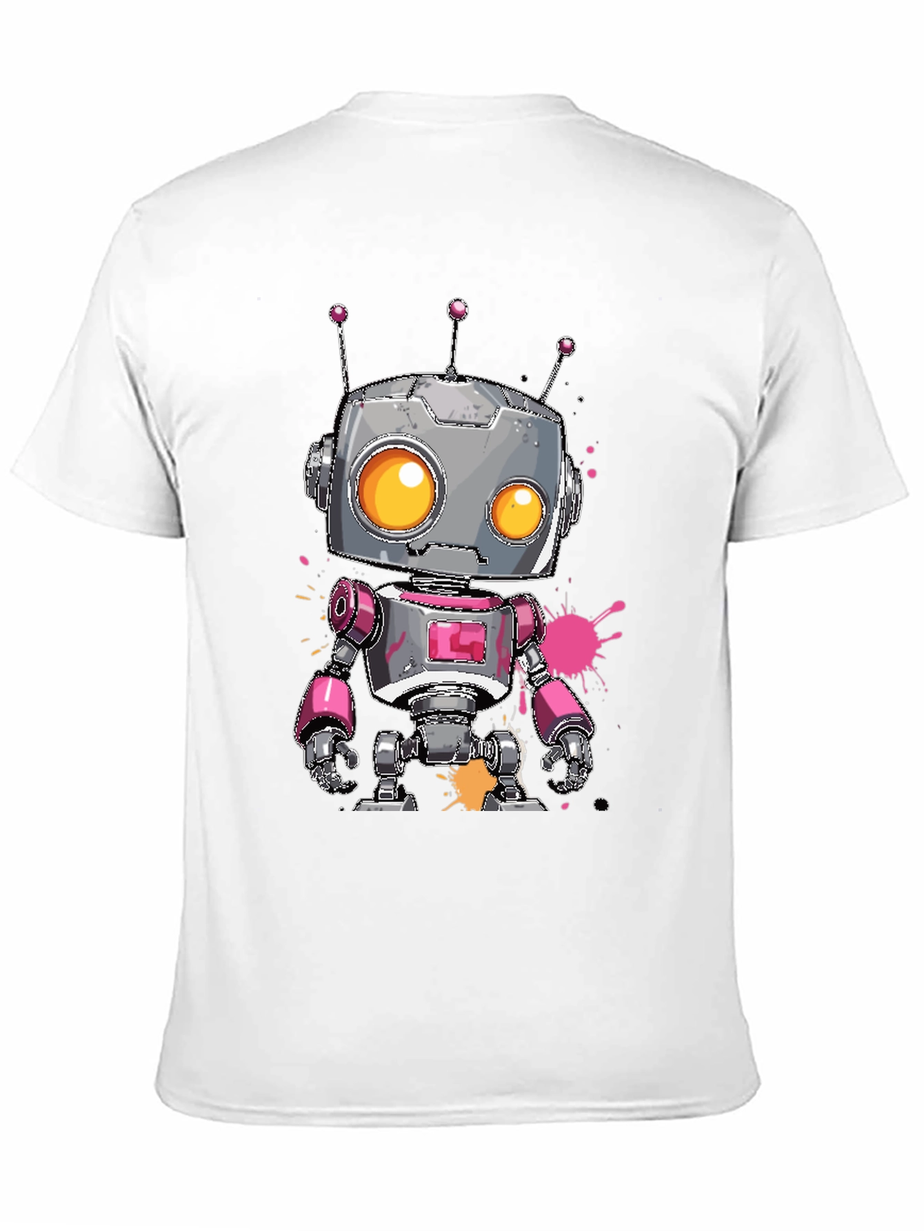 Black Robot Graphic Tee - Cool Cartoon Robot Design view 11