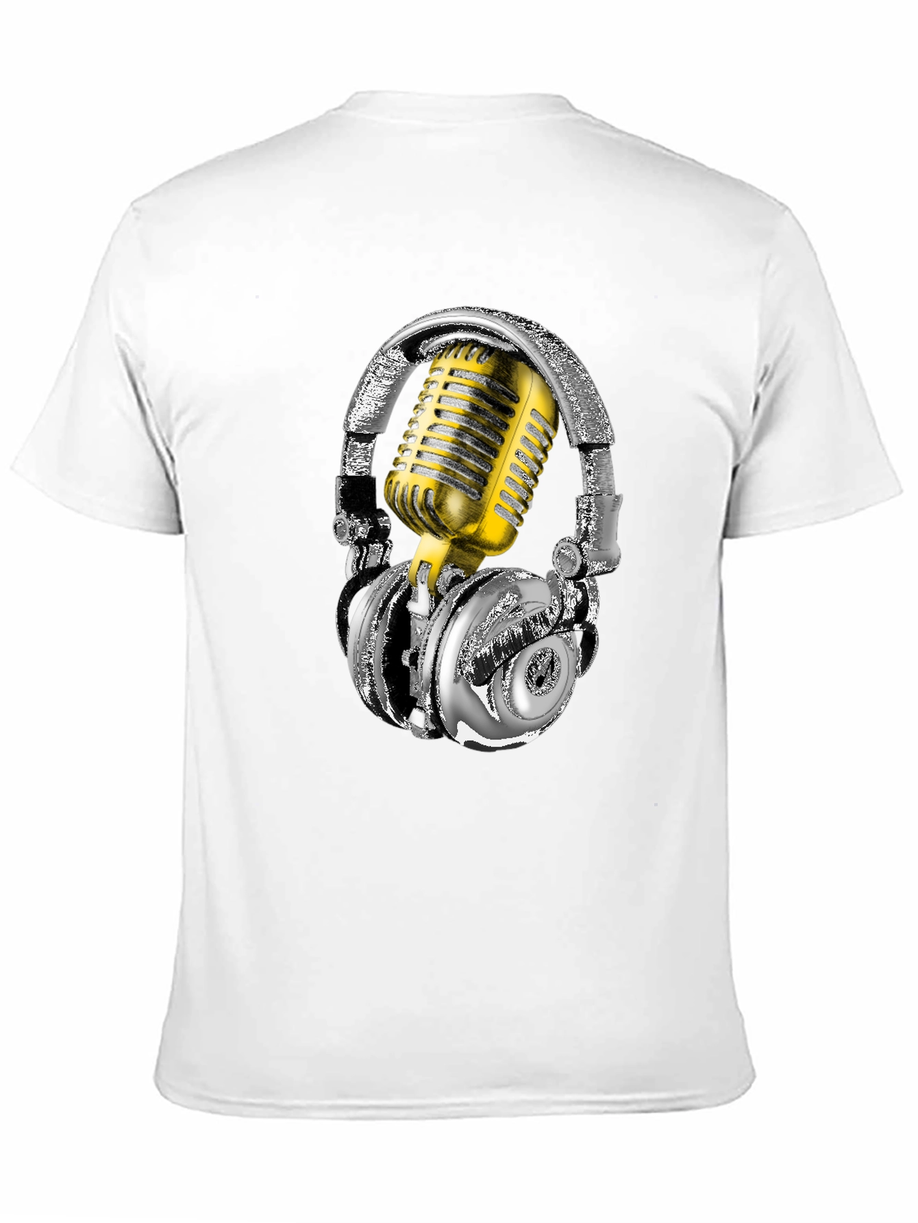 Black Headphones & Mic Graphic Tee view 11