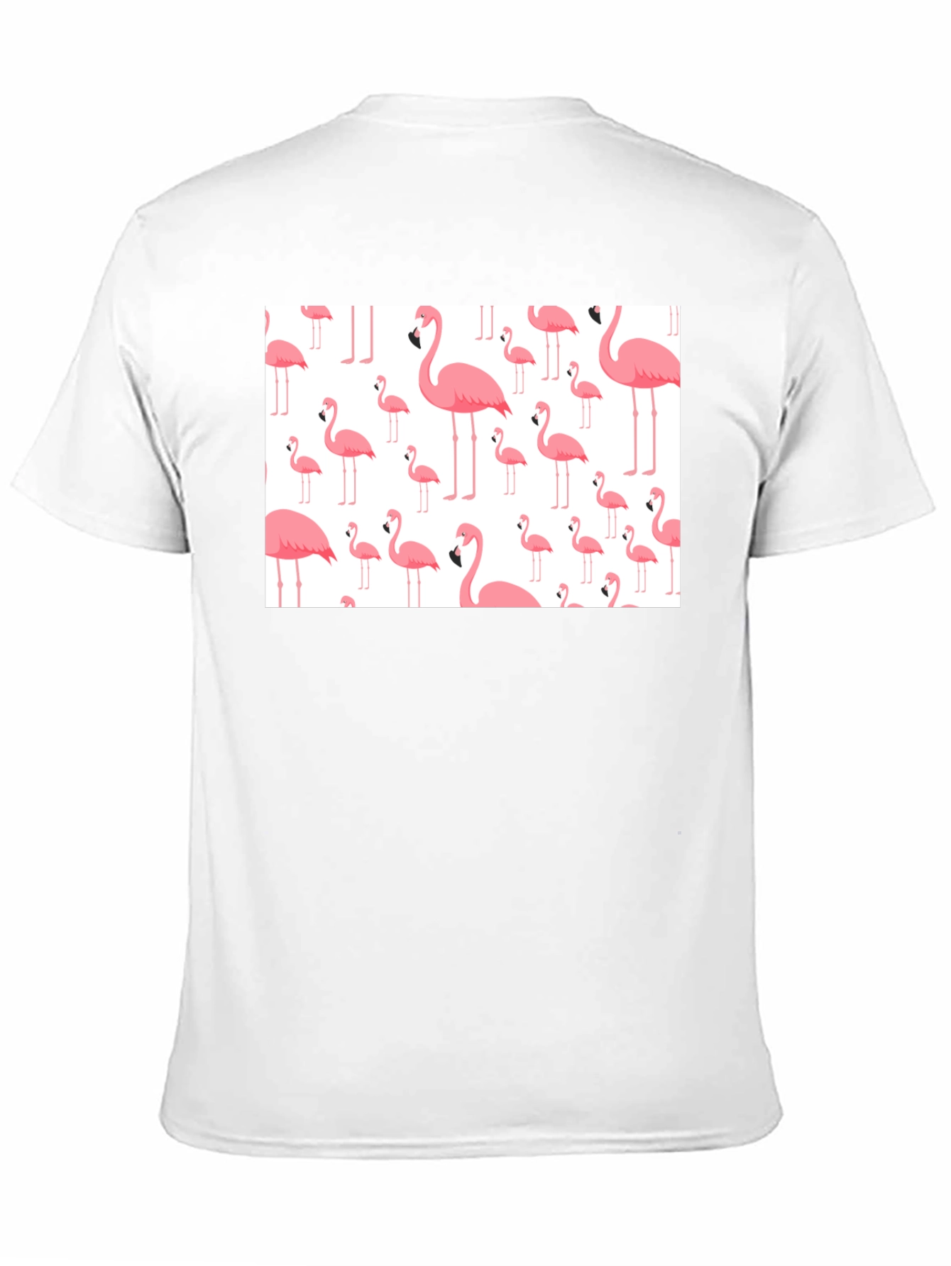 Fun Flamingo Pattern Black T-Shirt - 11