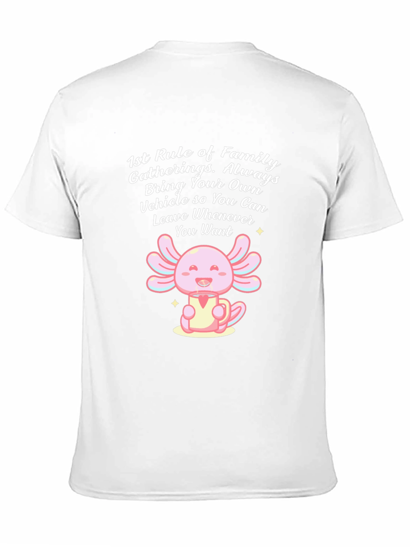Black Funny Axolotl Family Gathering T-Shirt view 11
