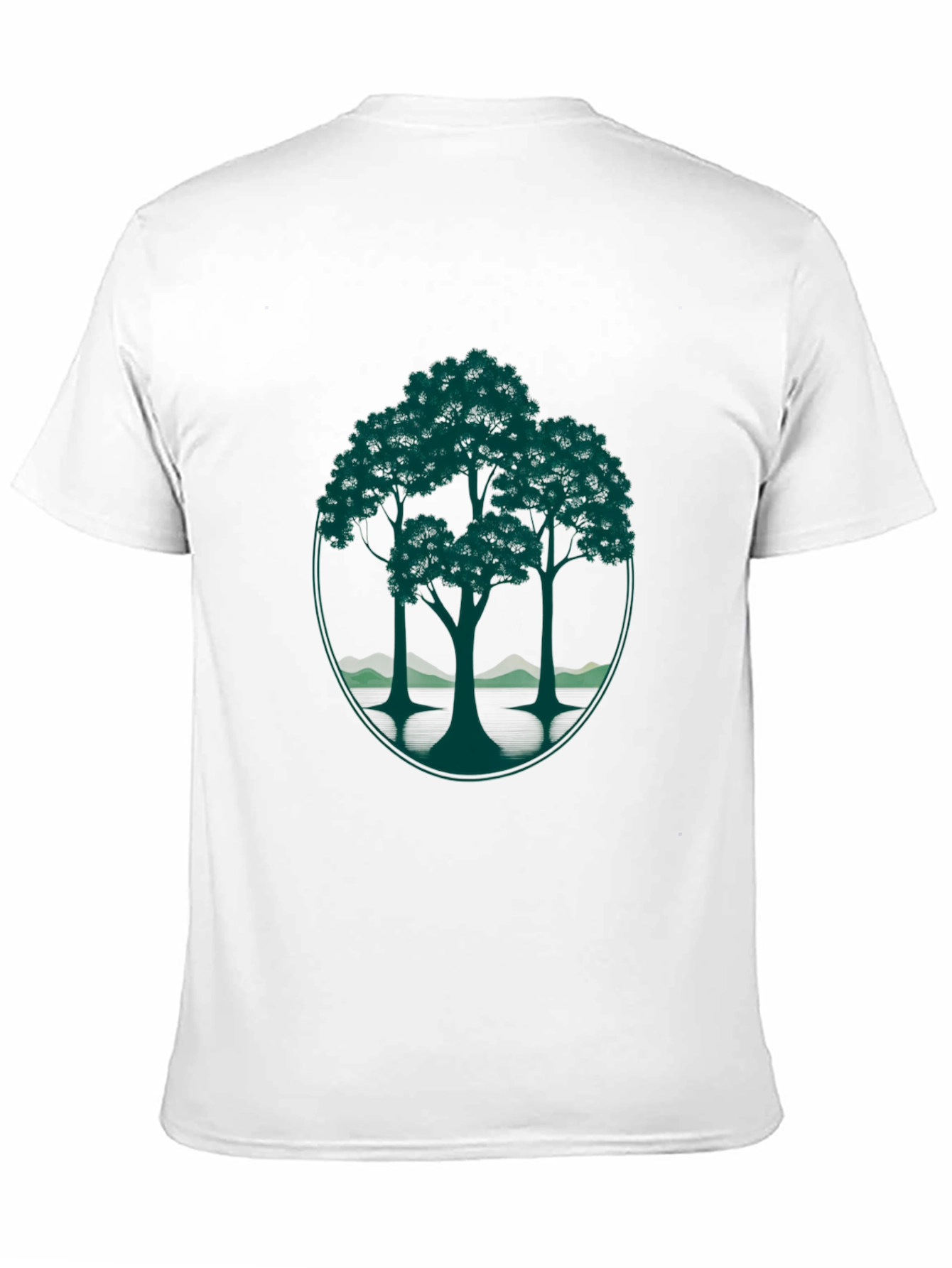 Black Nature-Inspired Black T-Shirt with Tree Graphic view 11