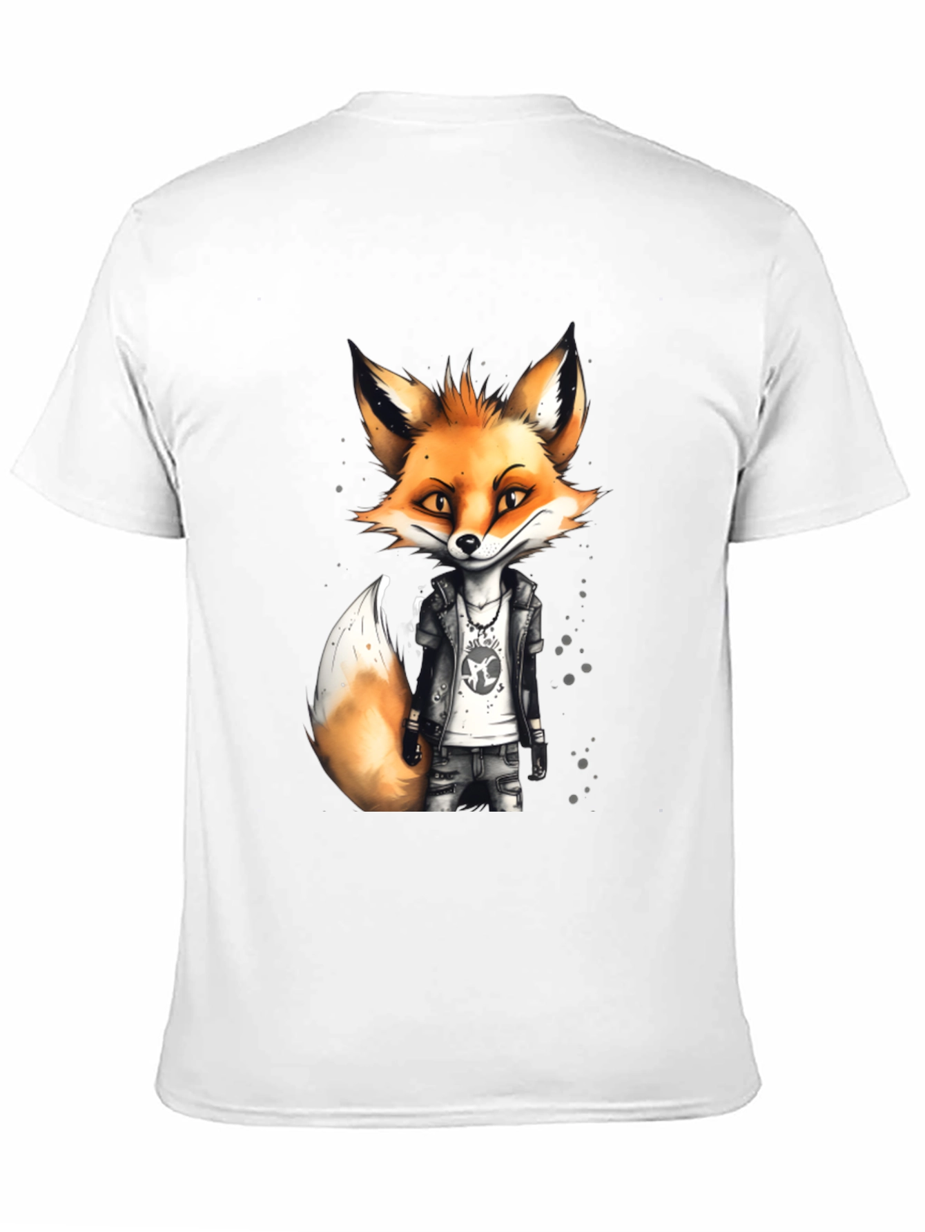 Black Cool Fox Graphic Tee - Men's Black T-Shirt view 11