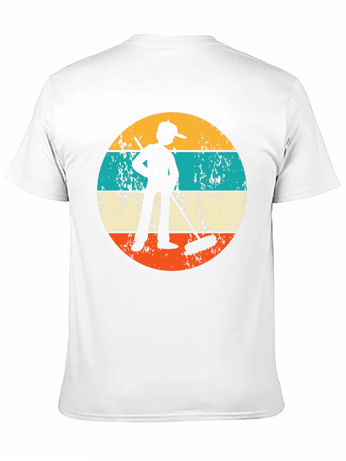 Black Vintage Sweeper Tee - Retro Janitor Graphic T-Shirt view 11