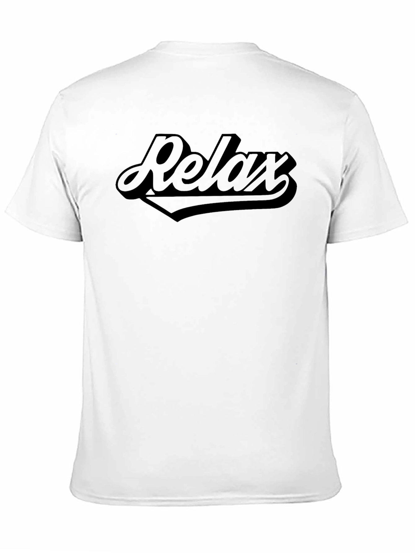 Black Relax Graphic T-Shirt - Solid Black Crew Neck Tee view 11
