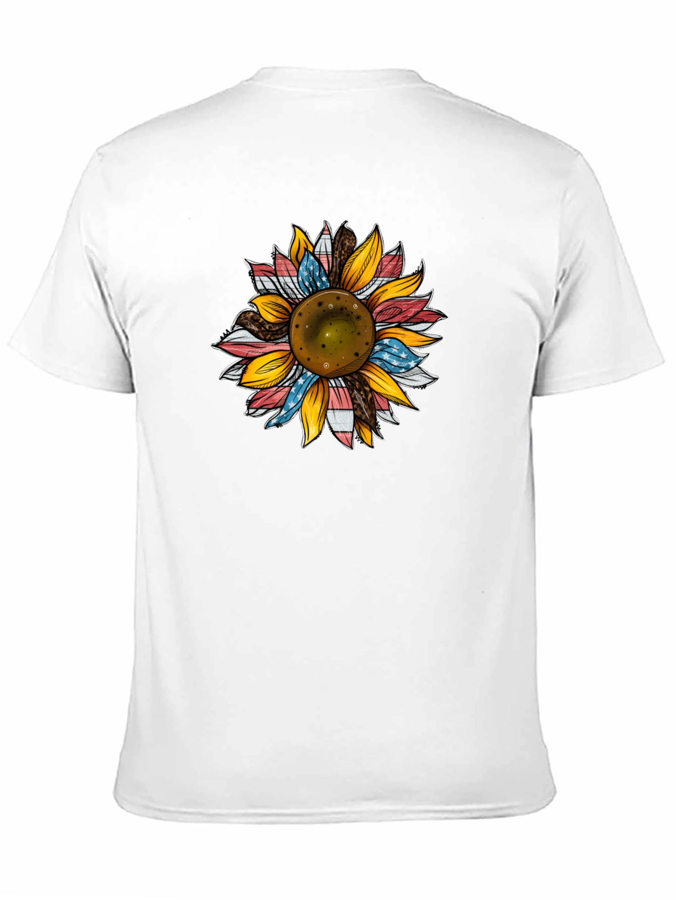 Black Patriotic Sunflower Graphic Tee - Black view 11