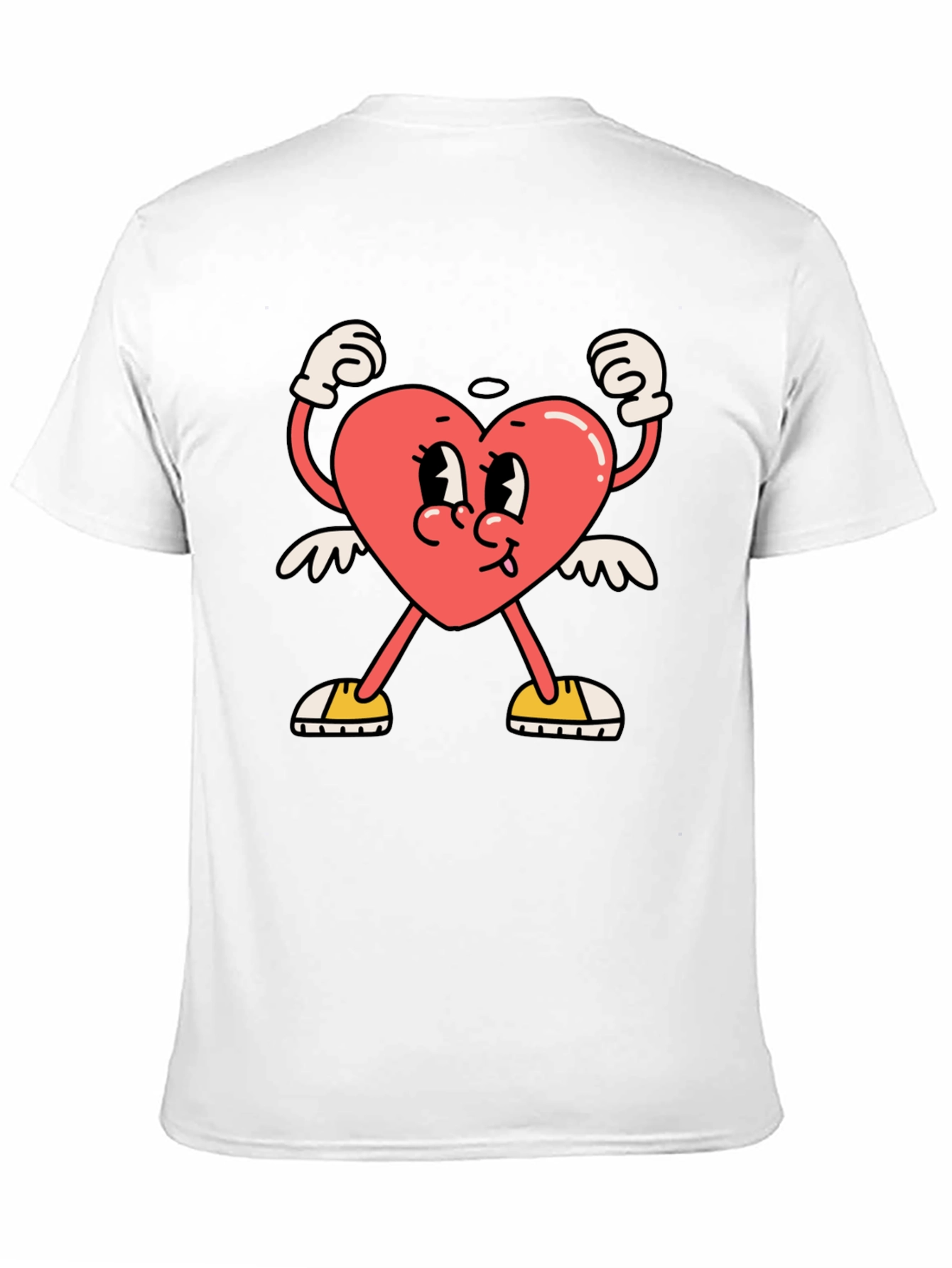 Black Heart Character Graphic Tee - Black Cotton T-Shirt view 11