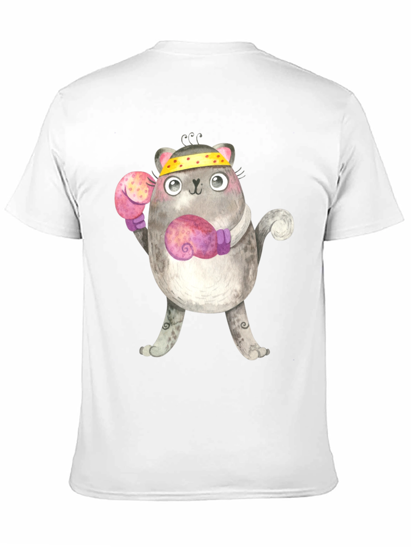 Black Funny Boxing Cat T-Shirt view 11